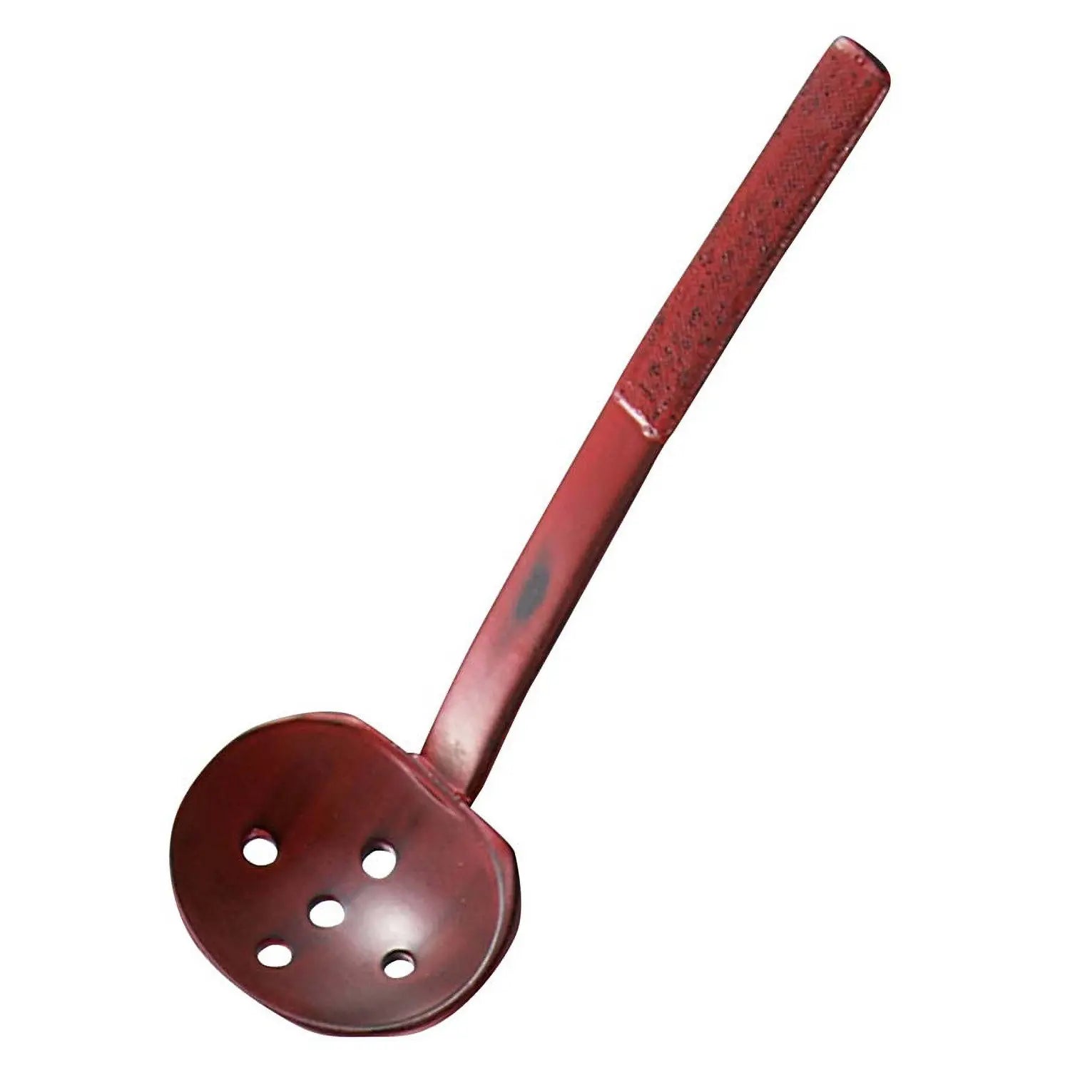 EBM Wood Negoro Lacquered Perforated Ladle - Handcrafted Japanese Soup Spoon for Ramen, Pho & Hot Pot - Perfect for Asian Cuisine & Home Kitchen Use
