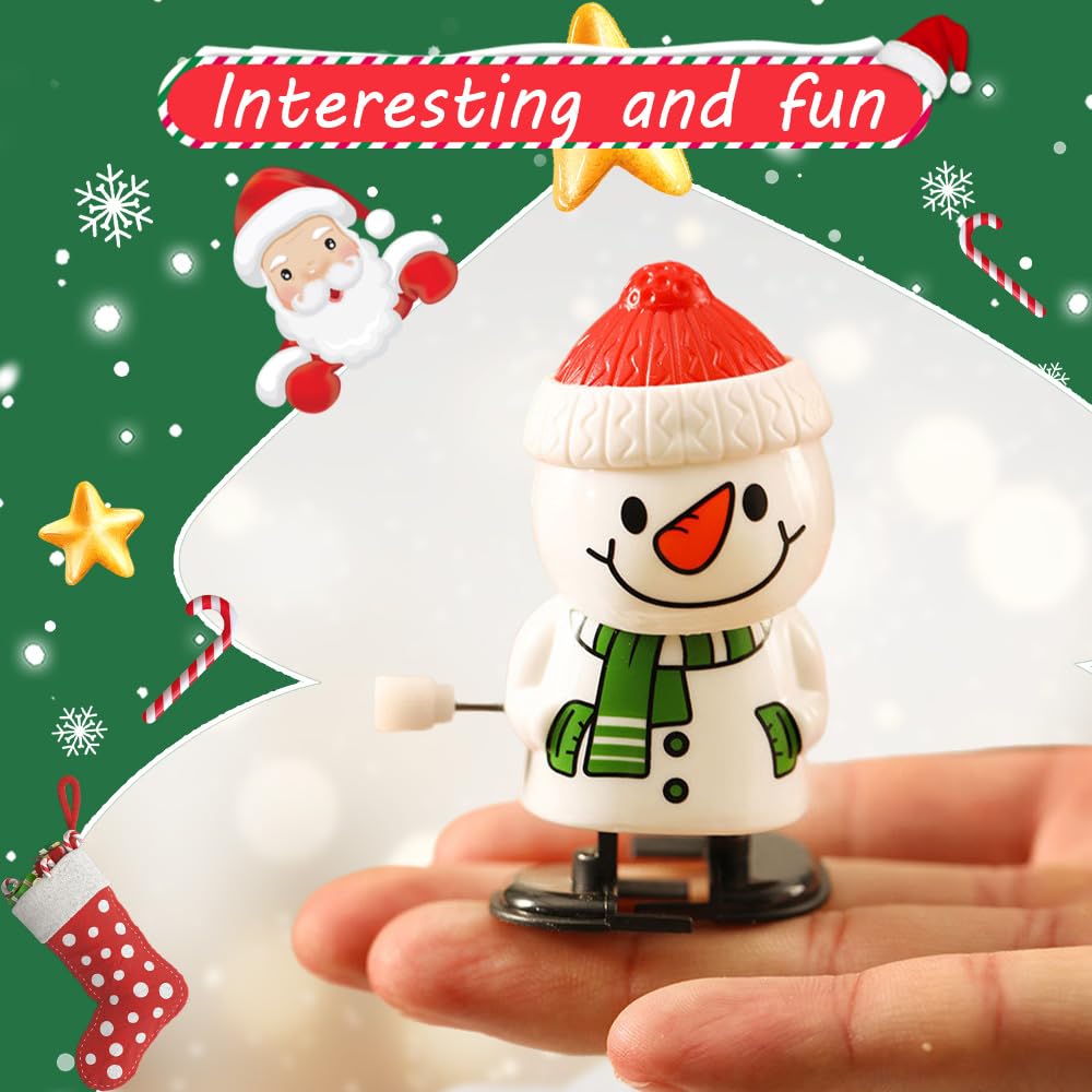 8Pcs Christmas Wind Up Toys - 2024 Upgraded Clockwork Party Favors, Stocking Stuffers & Funny Gifts for Kids (Santa, Snowman, Reindeer) - Perfect for Holiday Parties, Gift Exchanges & Festive Decorations