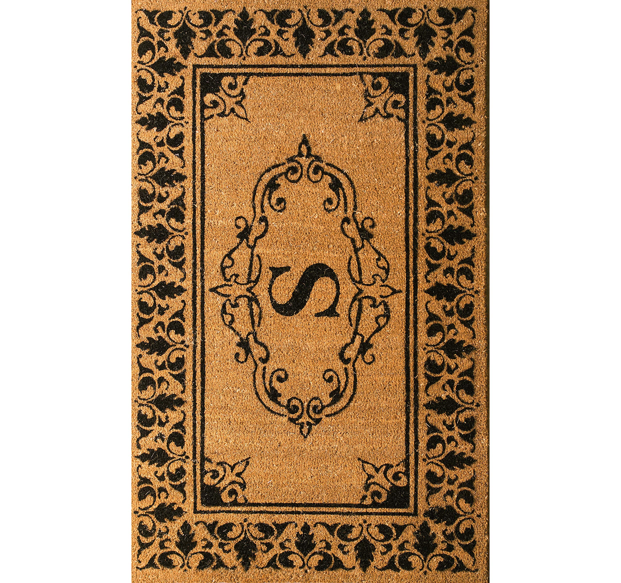 nuLOOM Monogrammed Outdoor Welcome Door Mat, 3x6 Feet, Letter S - Personalized Entryway Rug for Porch, Patio & Front Door Decor