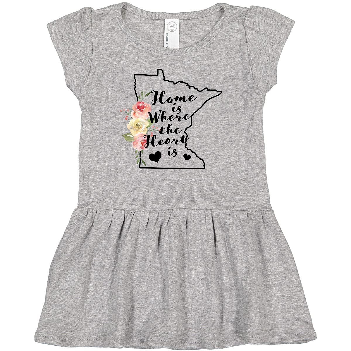 Inktastic Minnesota Home is Where The Heart is Watercolor Infant Dress - Cute Baby Outfit for Family Photos, Holidays & Special Occasions