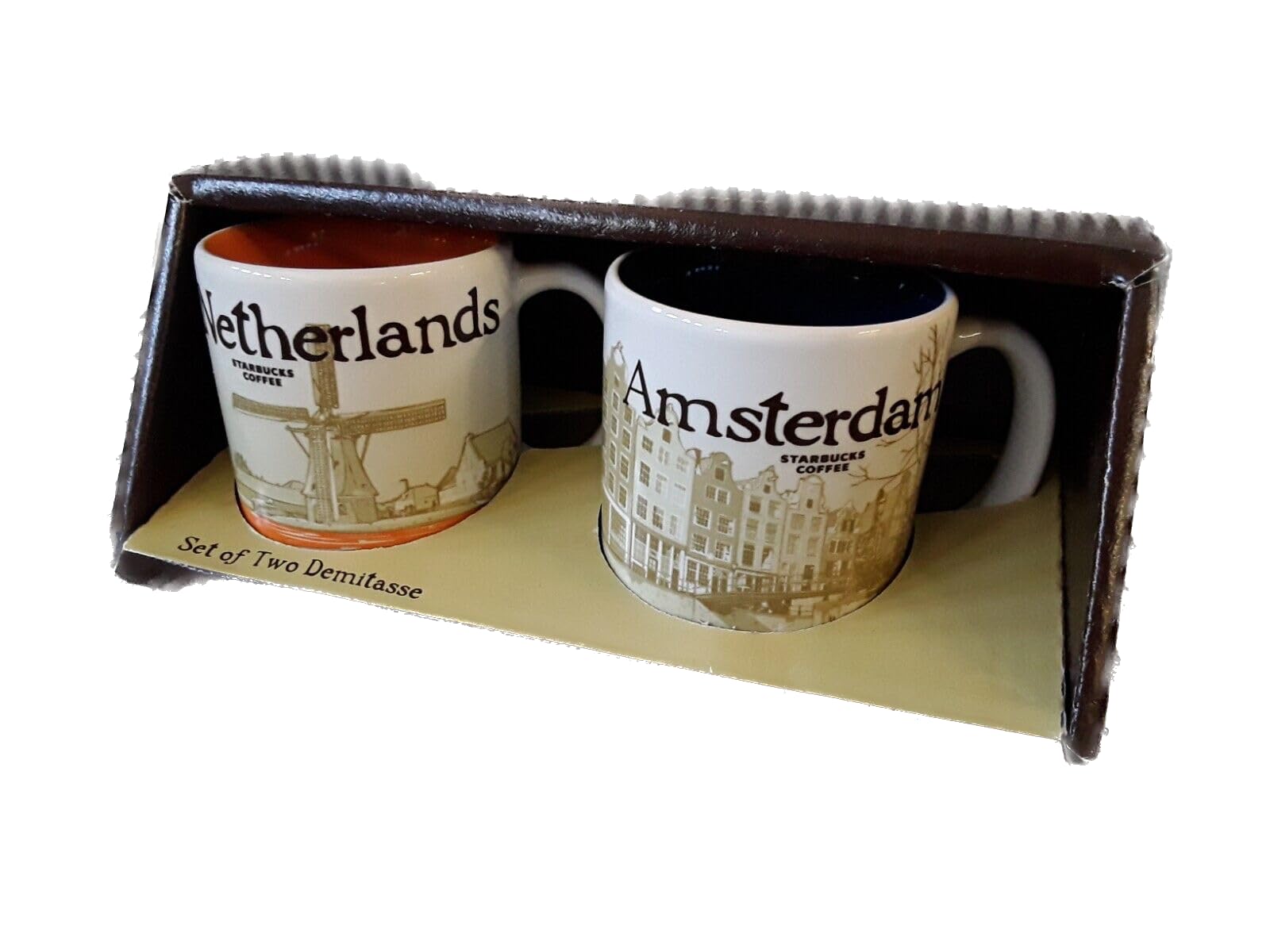 Starbucks Demitasse Mugs - Collectible Dutch Amsterdam Design Coffee Cups - Perfect for Espresso, Tea & Home Decor Gifts
