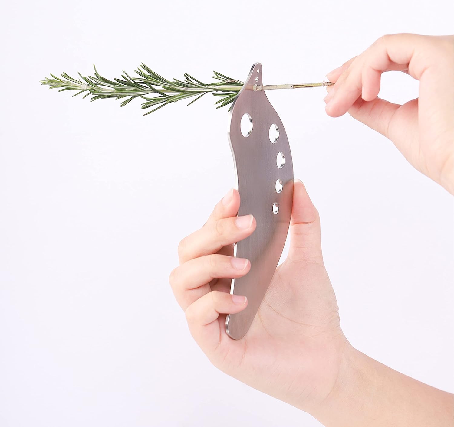 Stainless Steel Herb Stripper Tool - Kale, Chard, Collard Greens, Parsley, Thyme, Basil, Rosemary Peeler - Perfect for Fresh Herb Preparation & Cooking