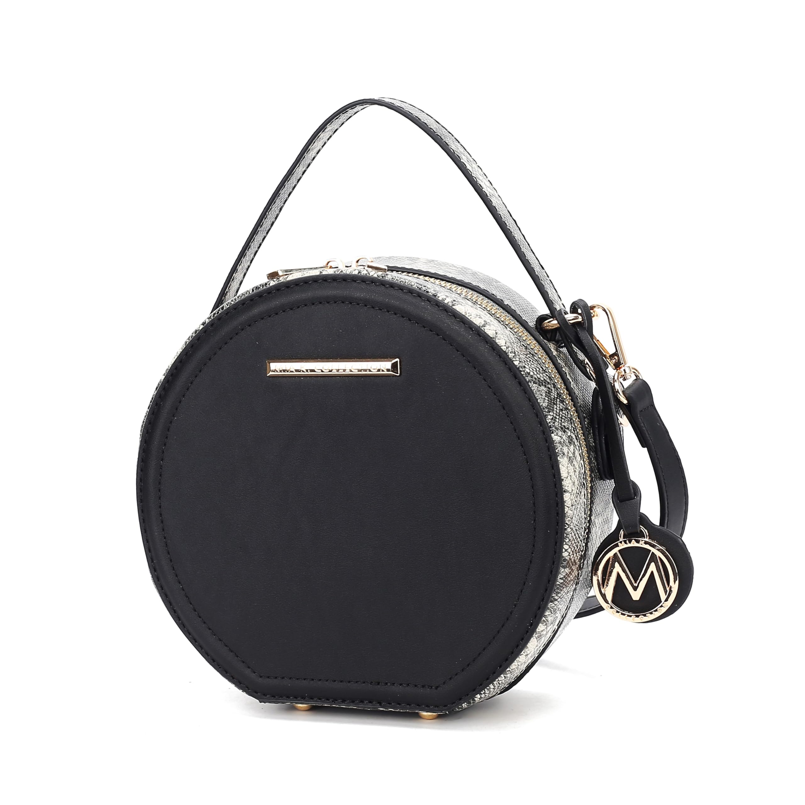 MKF Collection Vegan Leather Round Crossbody Bag for Women - Stylish Circle Shoulder Purse by Mia K | Perfect for Casual Outings, Date Nights & Travel Accessories