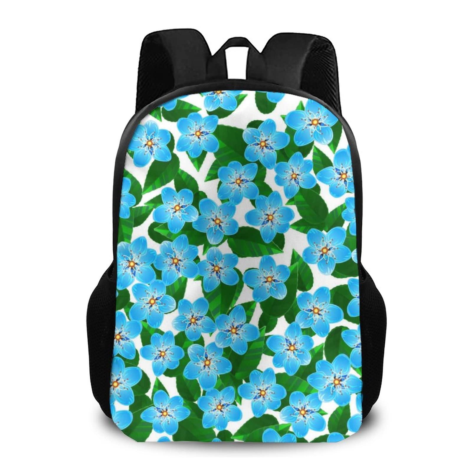 Stylish Blue Flower Blossom Japanese Bookbag Backpack for Teens - Anti-Theft Laptop Backpack for Middle & High School Students, Travel, Hiking, Picnic & Camping | Perfect for School, College, Outdoor Adventures & Daily Commute