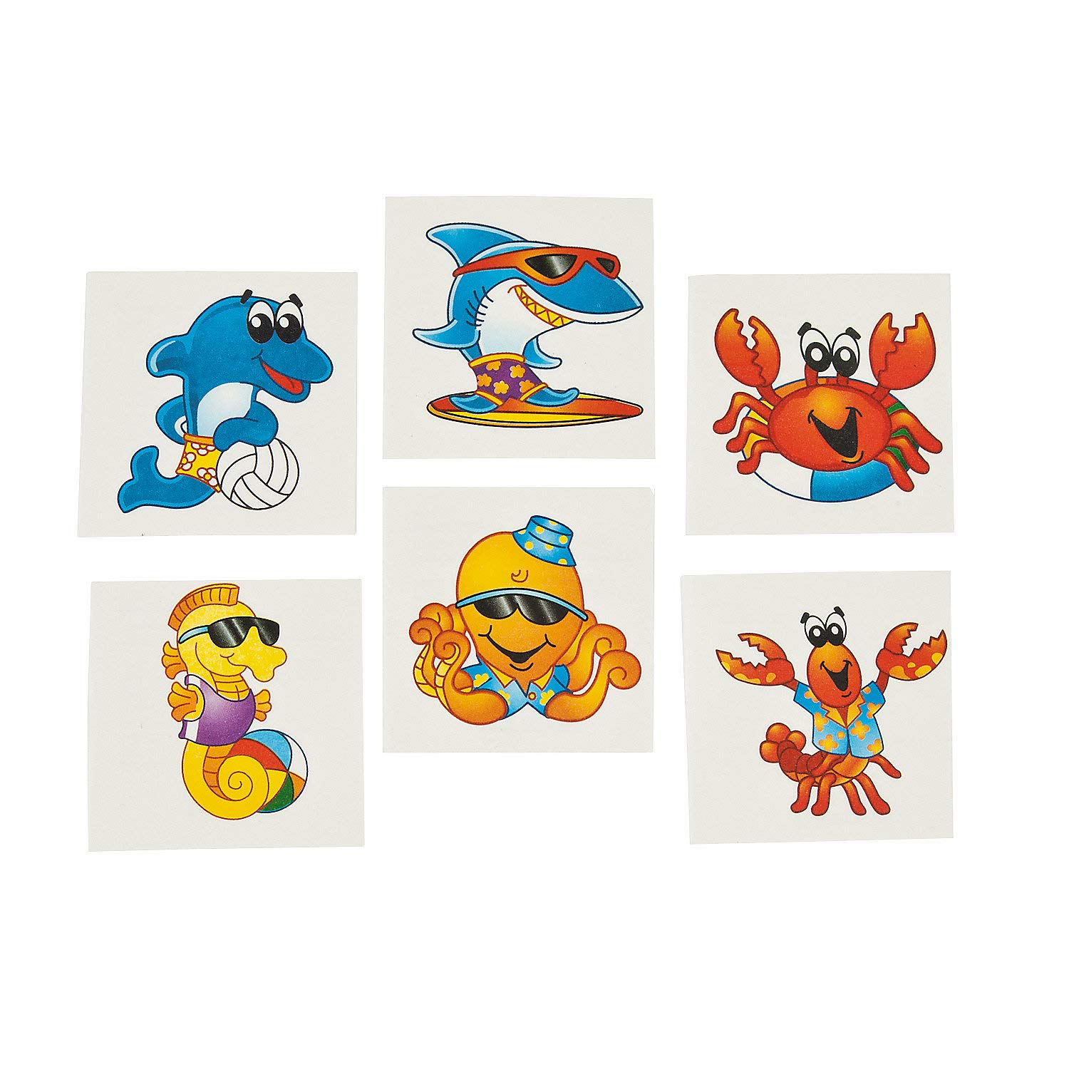 72 Pcs Temporary Sea Creature Tattoos - Waterproof Fake Tattoos for Kids & Adults - Perfect for Beach Parties, Halloween Costumes & Summer Fun