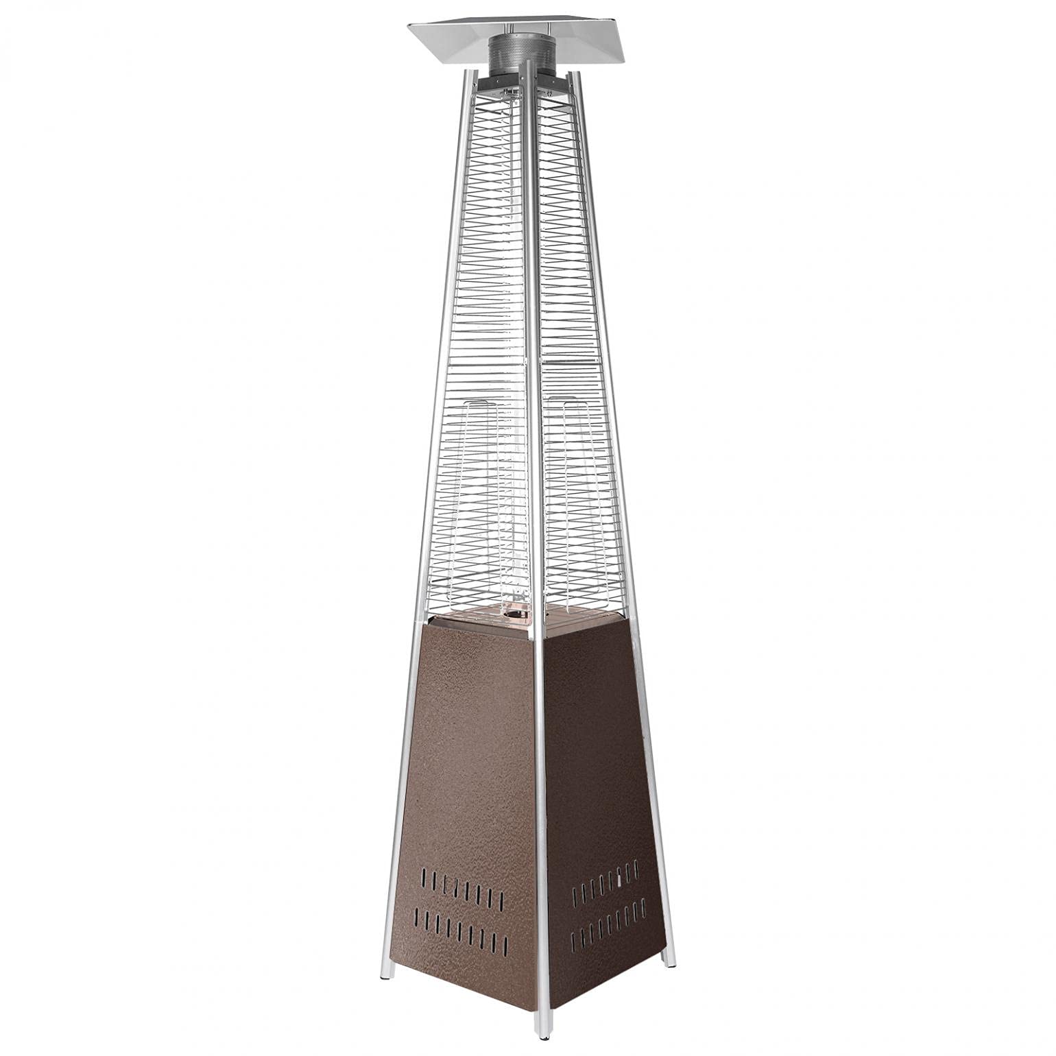CRX 48,000 BTU Stainless Steel Propane Patio Heater with Wheels & Cover - Outdoor Gas Deck Heater for Backyard, Garden, and Commercial Use