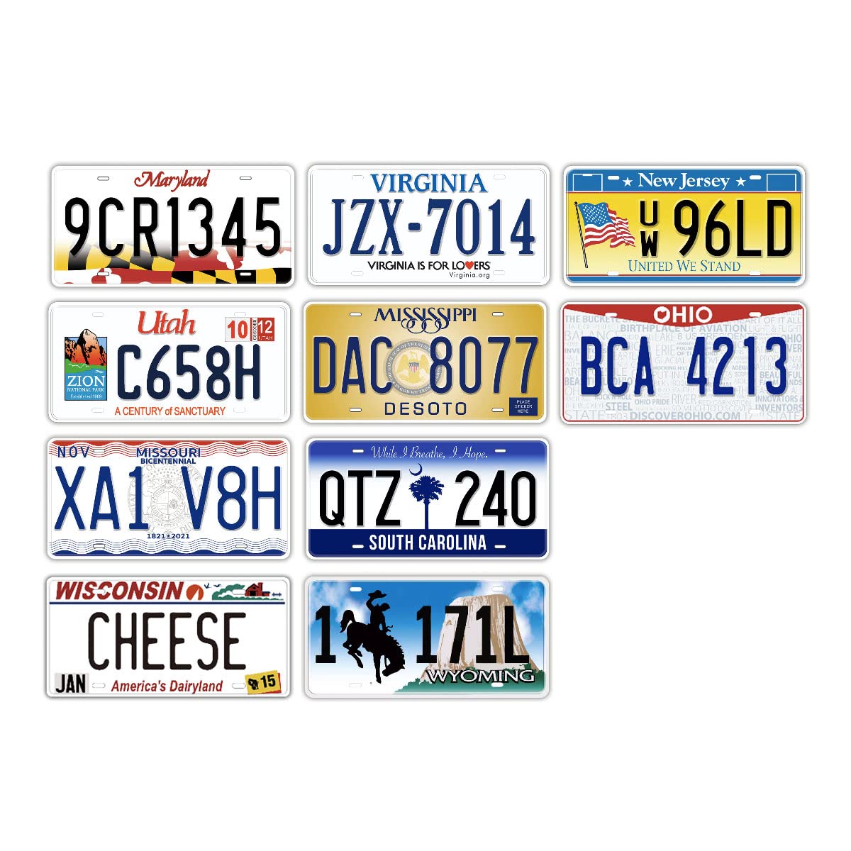 Replica License Plate Bundle - Embossed All 50 States Car Plates for Home Bar, Wall Decor, Garage & Man Cave - Perfect for Automotive Enthusiasts & Unique Gift Ideas