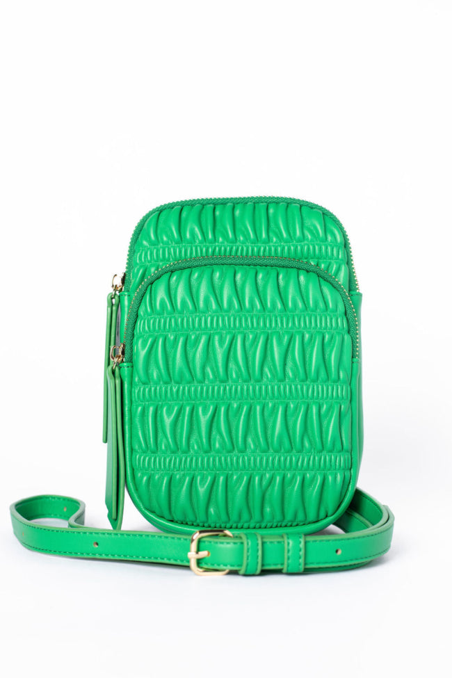 Stylish Green Ruched Crossbody Purse for Women - Fashionable Small Shoulder Bag with Adjustable Strap - Perfect for Daily Use, Shopping & Travel