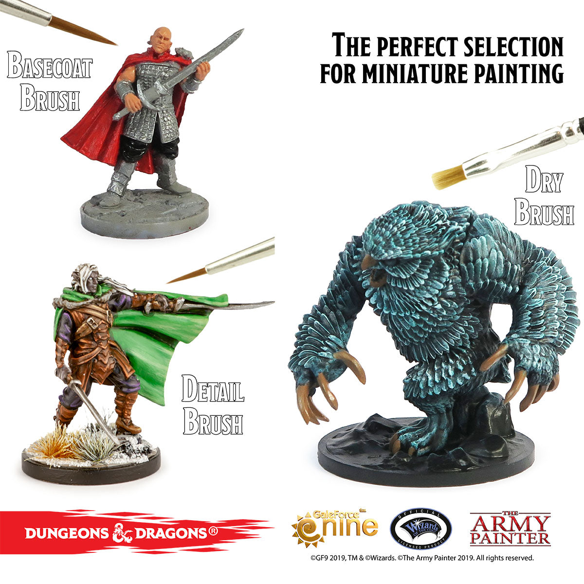 D&D Nolzur's Marvelous Miniature Paint Brush Set for Dungeons & Dragons - Premium Detail Brushes for Tabletop RPG Miniature Painting & Wargaming