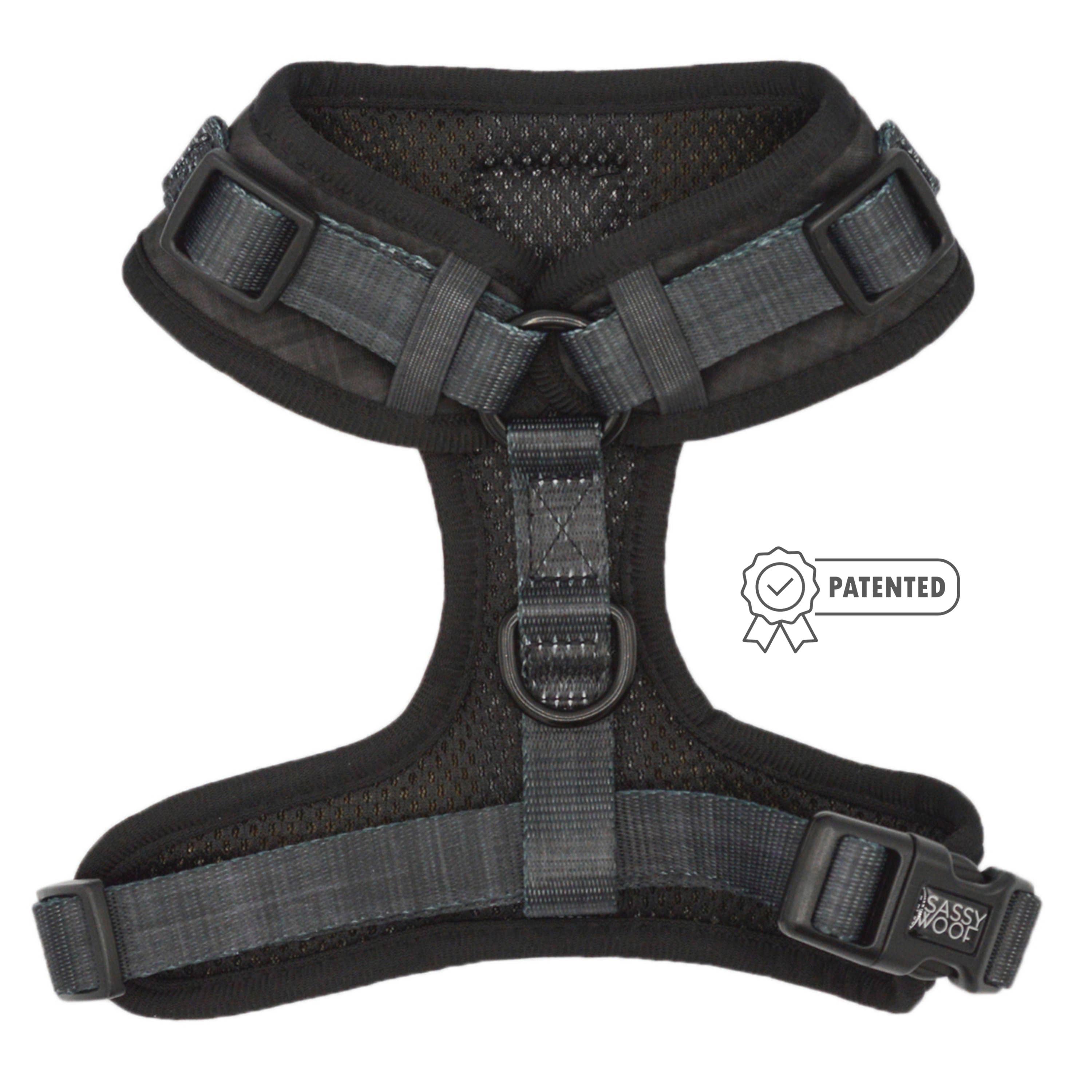 Sassy Woof Adjustable Dog Harness for Small Medium Large Dogs - Reflective & Breathable Pet Vest with 4 D-Ring Leash Attachments (Multiple Colors) - Perfect for Walking, Running, and Outdoor Adventures