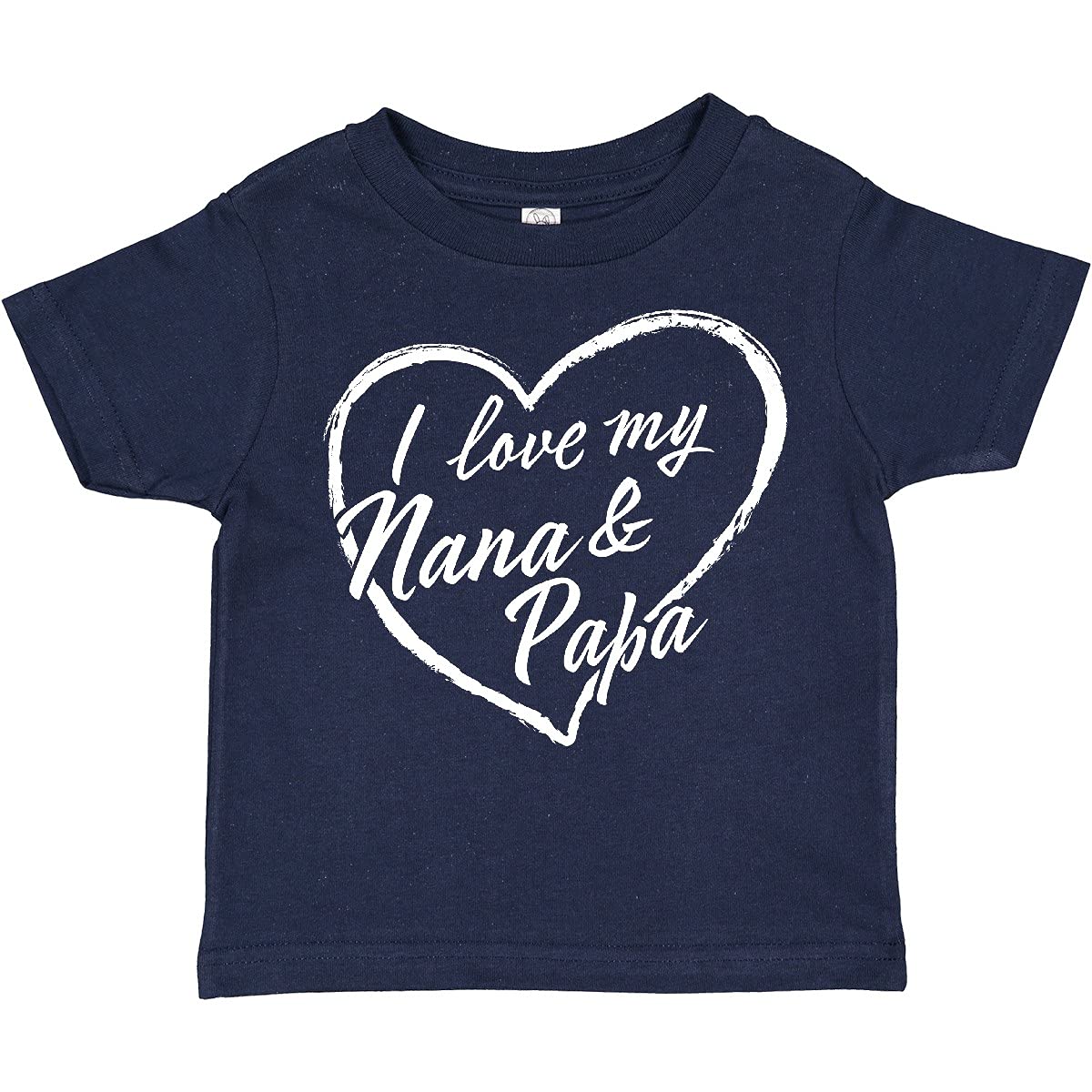 I Love My Nana and Papa White Chalk Heart Toddler T-Shirt - Cute Grandparent Gift for Toddlers | Family Outfits & Special Occasions