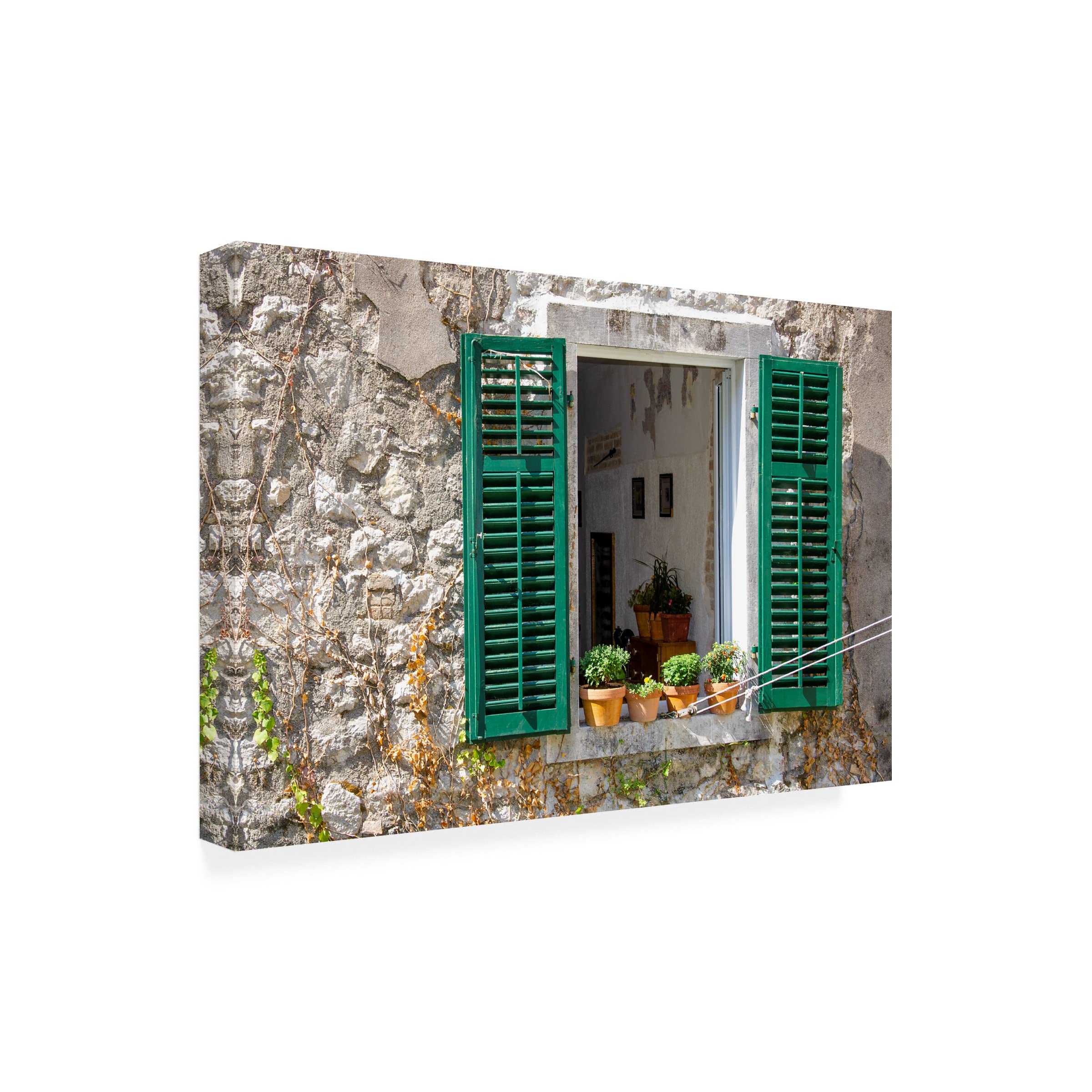Laura DeNardo 'Window View Kotor Montenegro' Canvas Art Print - Handmade Landscape Wall Decor for Living Room, Bedroom & Office - Premium Trademark Fine Art Collection