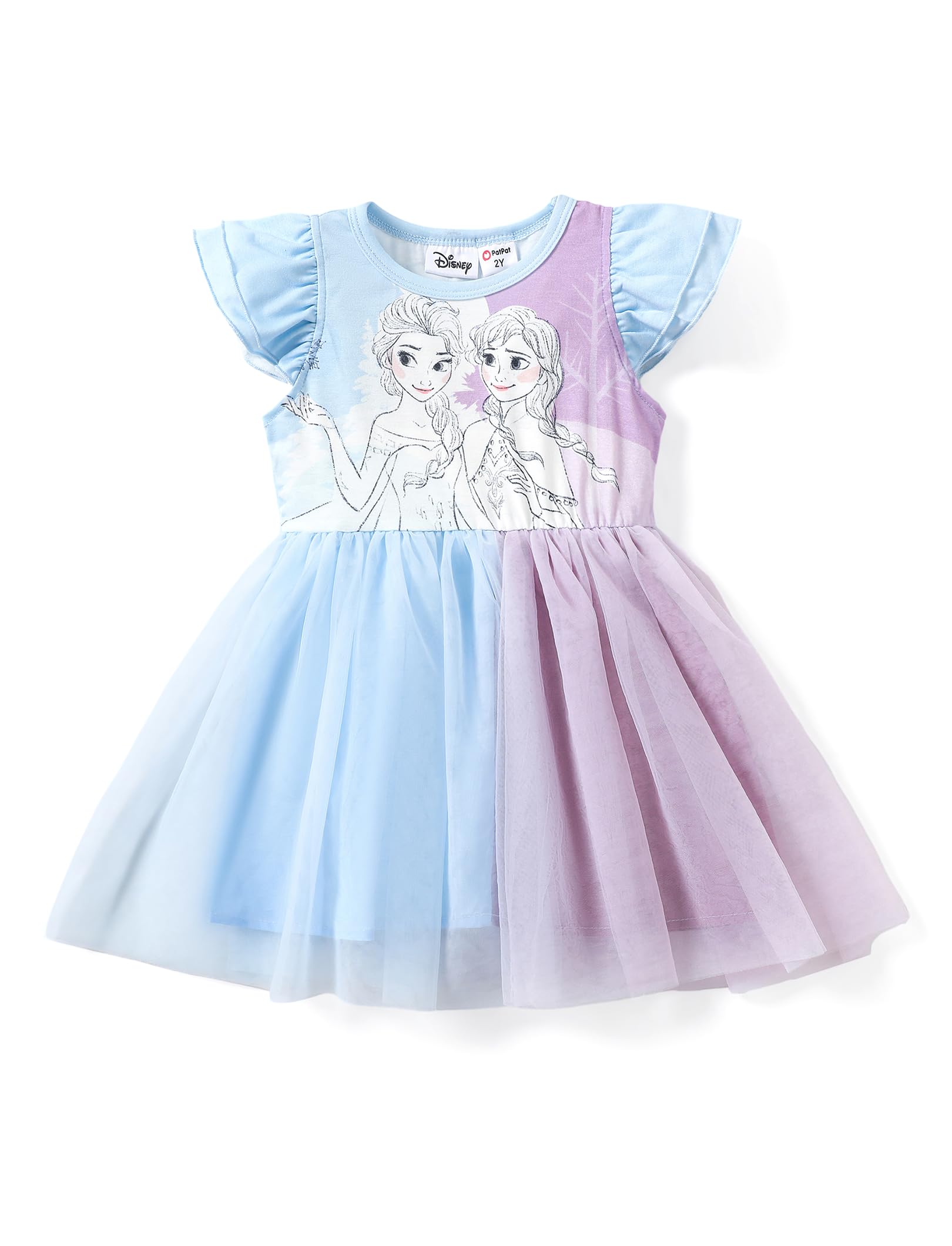 Disney Frozen Elsa Princess Minnie Mouse Toddler Girl Dress - Sparkle Tulle Ruffle Sundress for Summer & Beach Holiday (Ages 2-6 Years) | Perfect for Birthday Parties, Dress-Up Play & Special Occasions