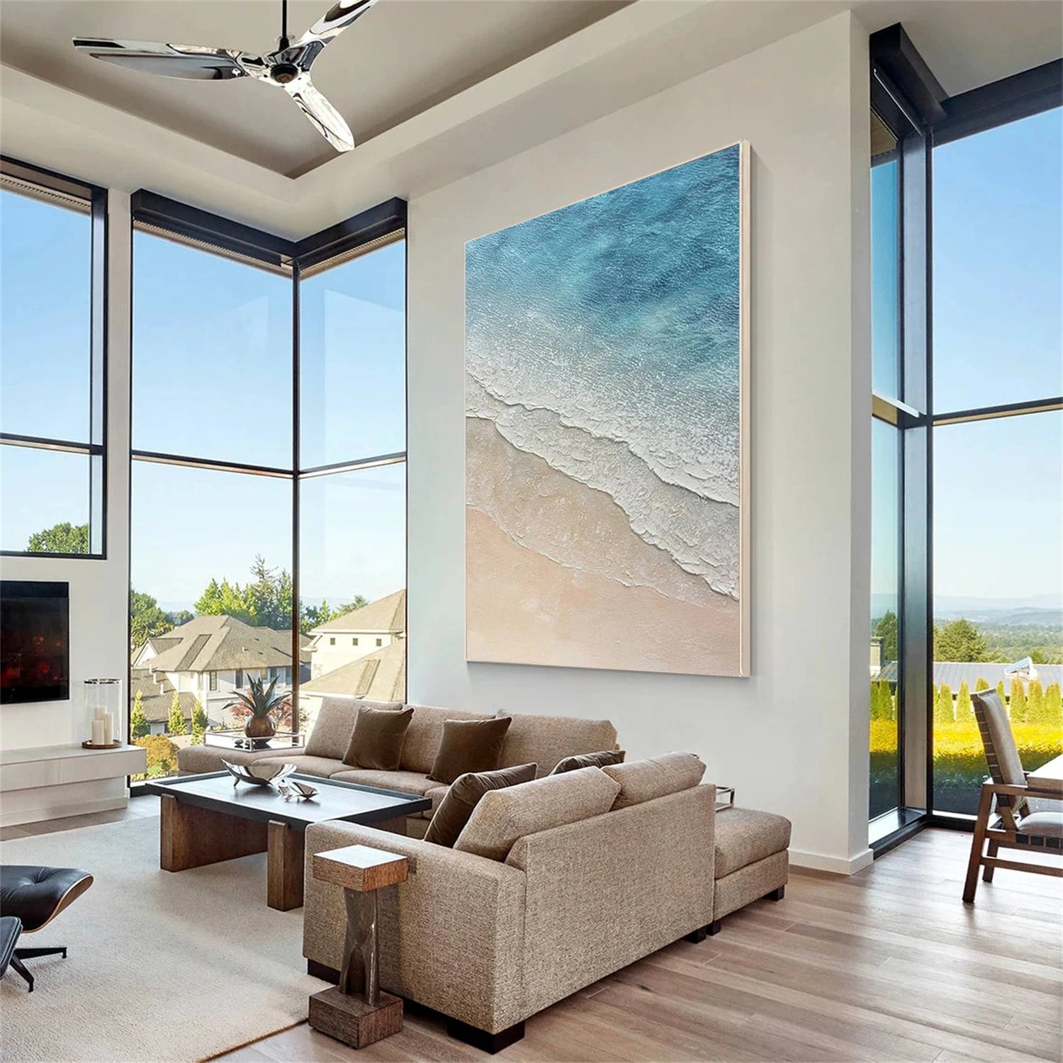 Ocean and Sky Painting #OS 248 - Handmade Canvas Wall Art for Home & Office Decor - Perfect for Living Room, Bedroom or Gift