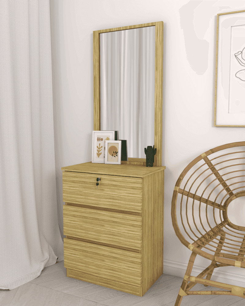 Ivonne Vanity Dressing Table with Mirror - Elegant Makeup Desk for Bedroom, Bathroom & Salon | Perfect for Makeup, Skincare & Hair Styling