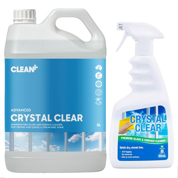 Clean Plus Advanced Crystal Clear Glass Cleaner - Streak-Free Formula for Windows, Mirrors & Glass Surfaces | Perfect for Home, Office & Car Cleaning