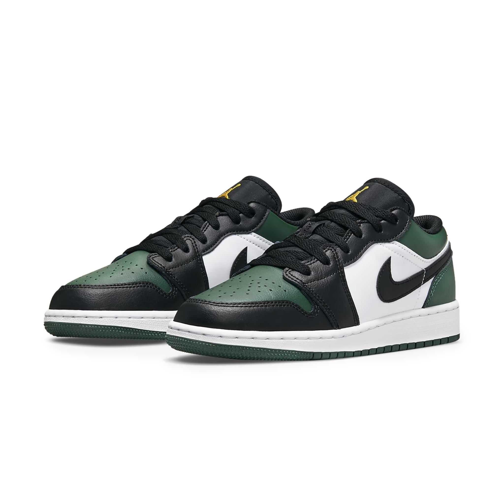 Air Jordan 1 Low Green Toe GS Basketball Shoes - Retro Style Sneakers for Women & Girls - Perfect for Casual Wear, Street Fashion & Sports