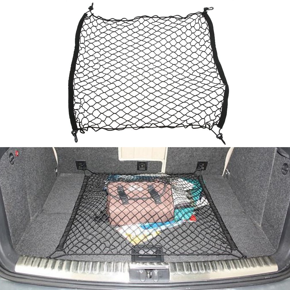 SOURBAN Car Trunk Organizer - Heavy Duty Mesh Cargo Net with 4 Hooks for Luggage Storage & Vehicle Organization | Perfect for SUVs, Sedans & Road Trips