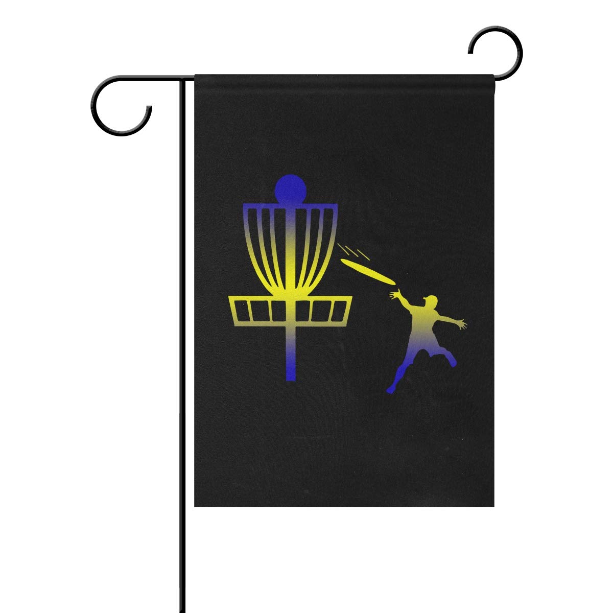 Rainbow Disc Golf Welcome Garden Flag - Double Sided Decorative House & Yard Flag for Outdoor & Indoor Use - Perfect for Front Porch, Lawn Decor, and Sports Enthusiasts