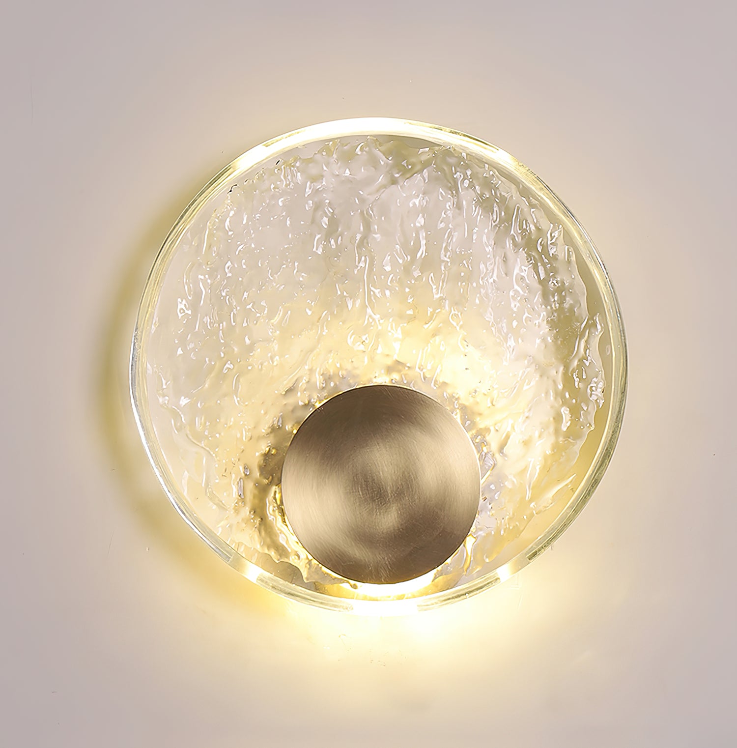 Vintage Brass Round Glass Wall Light Fixture - Elegant Sconce for Living Room, Bedroom, or Hallway Lighting