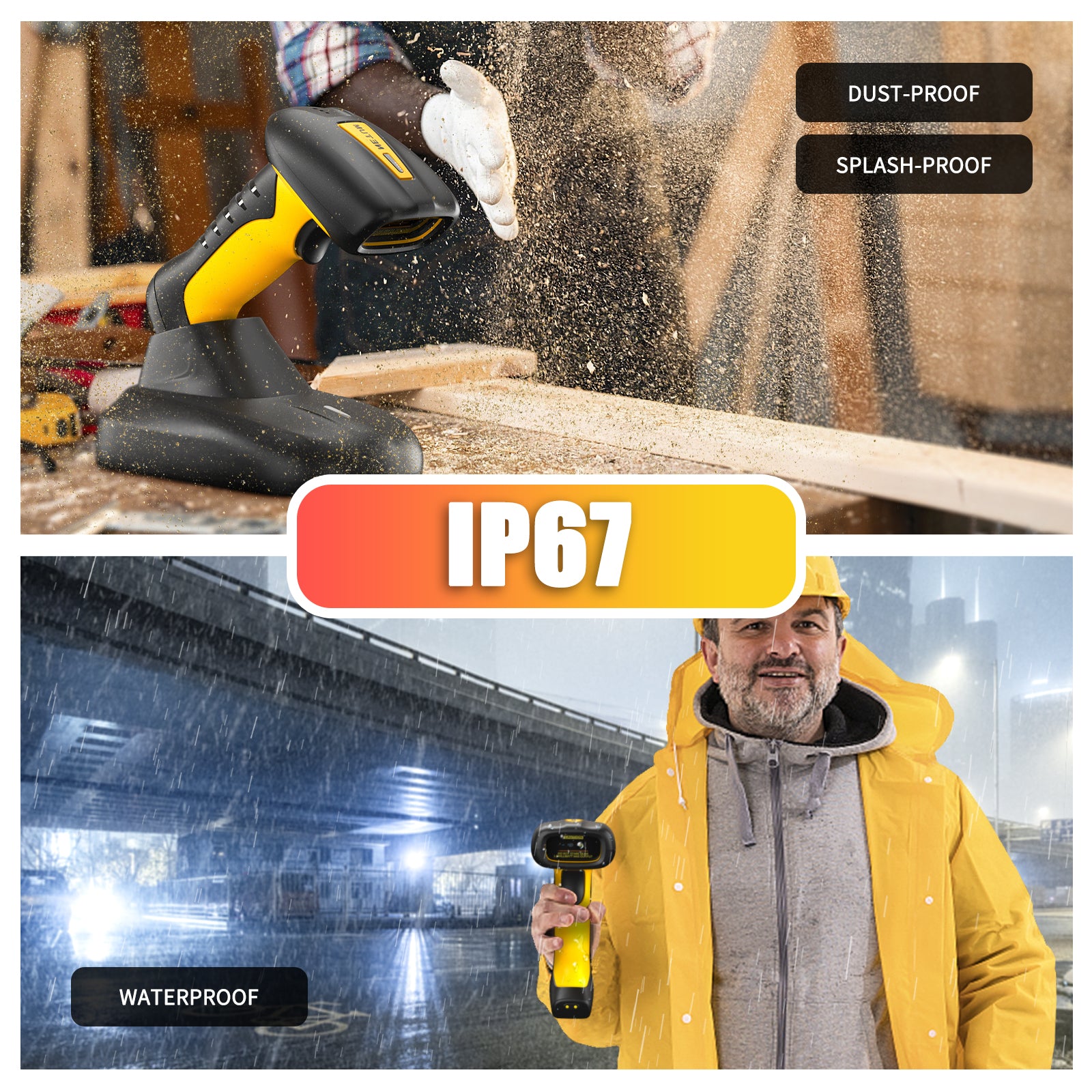 NT 1202W Wireless 2D Barcode Scanner - Industrial Grade Hands-Free Bluetooth Barcode Reader for Warehouse, Retail & Logistics Inventory Management