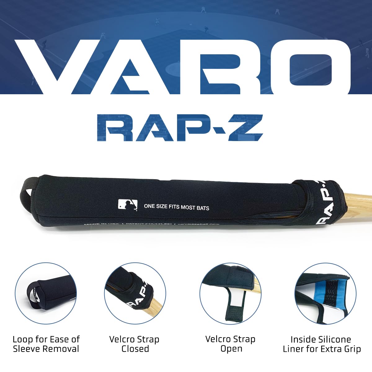 MLB Authentic RAPZ Bat Sleeve - Baseball & Softball Arm Protection for Training & Games