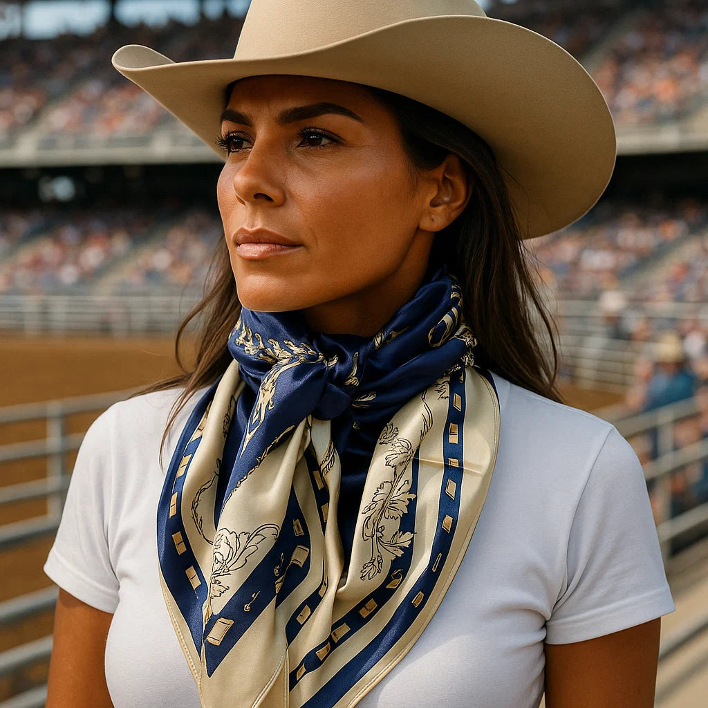 35X35 Blue Wild Rag Scarf for Cowboy & Western Fashion - WR328 - Perfect for Horse Riding, Rodeo, and Outdoor Adventures
