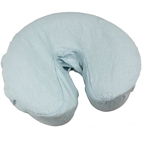 100-Pack Soft Blue Flannel Massage Table Face Rest Covers - 100% Cotton, Durable & Lightweight for Spa, Salon & Physical Therapy Sessions - Comfortable Face Cradle Covers for Professional Use