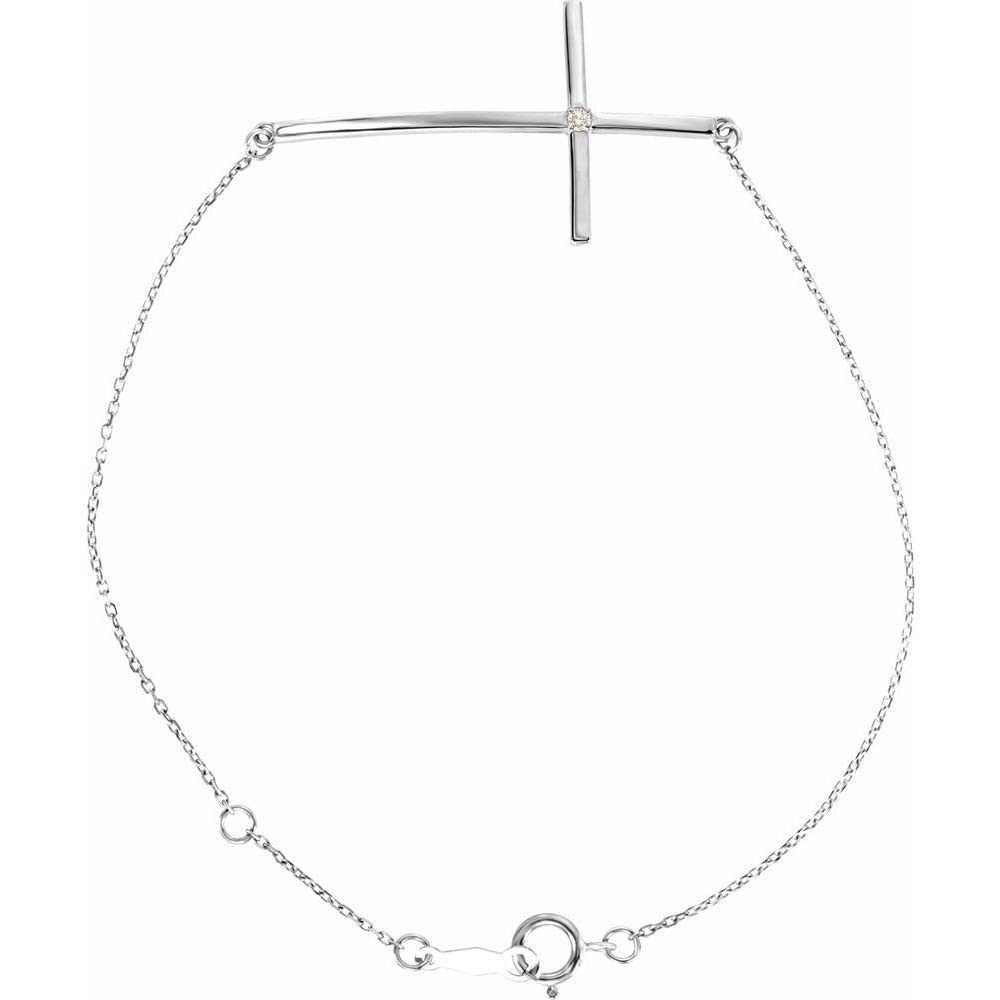 14K Gold Diamond Sideways Cross Bracelet for Women - Elegant Fine Jewelry Gift for Her, Perfect for Birthdays, Anniversaries & Special Occasions
