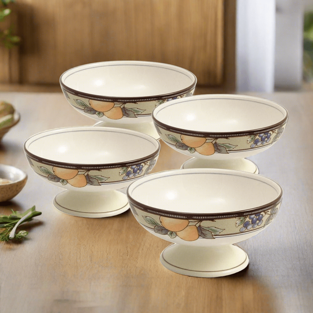 Garden Harvest® Sherbet Dessert Bowls - Set of 4 Elegant Glass Serving Dishes for Ice Cream, Sorbet, Fruit & Party Desserts | Perfect for Entertaining, Weddings & Special Occasions