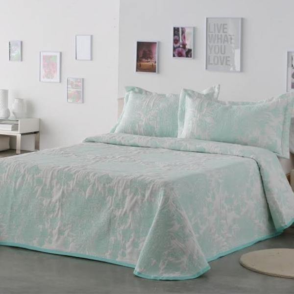 Botanical Aqua Bedspread - Lightweight Floral Duvet Cover Set for Queen Size Bed, Breathable & Soft Bedding for Summer - Perfect for Guest Rooms, Master Bedrooms & Cozy Home Decor
