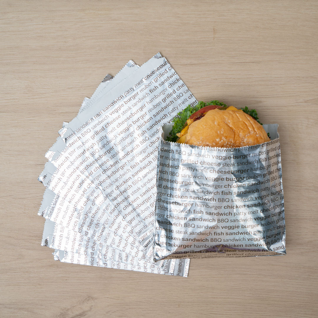 Premium Printed Burger Foil Bags - 6