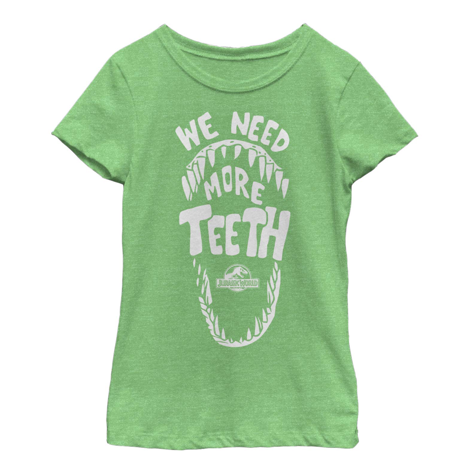Little & Big Jurassic World More Teeth Girls Short Sleeve T-Shirt - Dinosaur Graphic Tee for Kids - Perfect for School, Playdates & Dinosaur Theme Parties