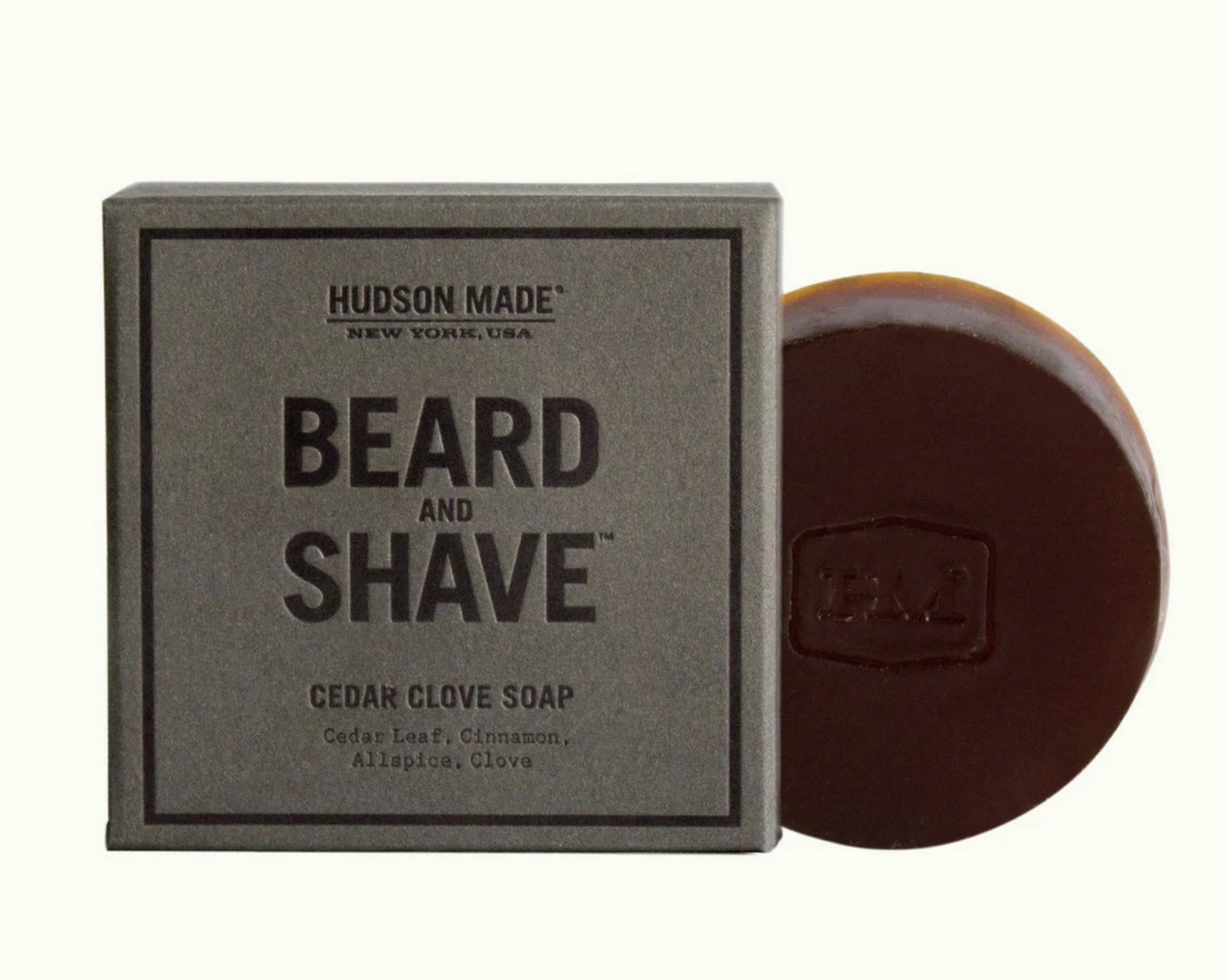 Hudson Made Cedar Clove Beard & Shave Soap for Men - Natural Grooming & Moisturizing - Perfect for Daily Shaving & Beard Care Routine
