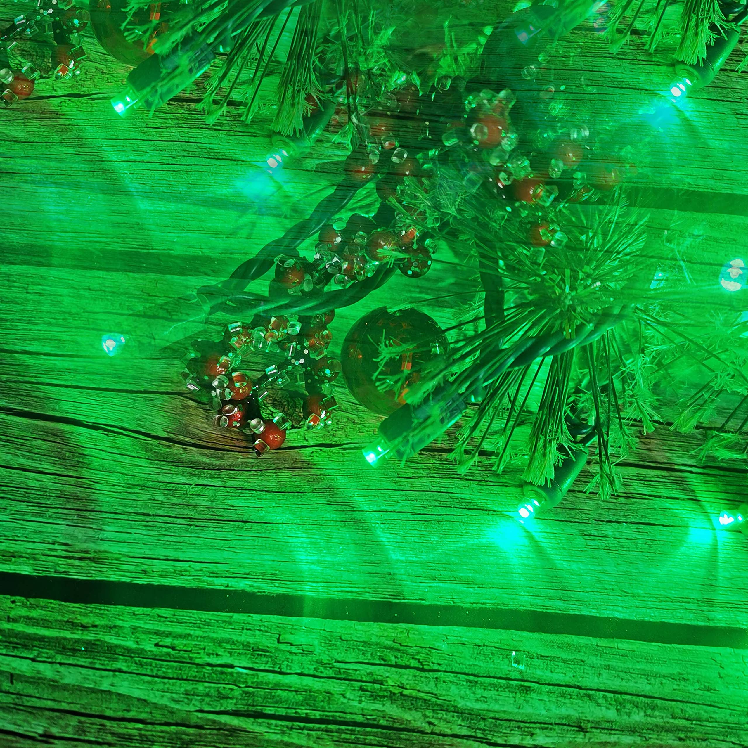 50 LED Green Christmas Lights 17ft - Waterproof IP64, 5MM Wide Angle Conical Fairy String Lights with Plugin - Perfect for Indoor/Outdoor Xmas Tree, Wedding, Halloween, Party & Home Decoration