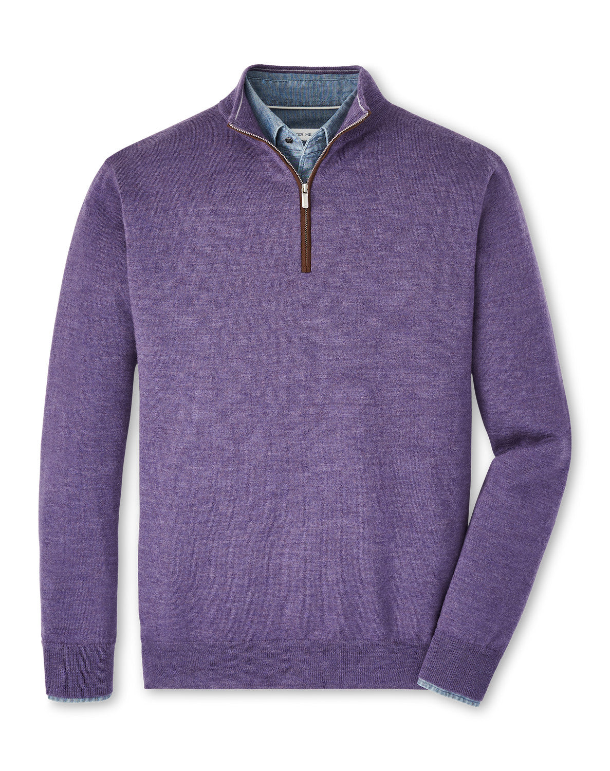 PETER MILLAR SDE TRIM 1/4 ZIP SWEATER - Men's Lightweight Quarter-Zip Pullover for Golf, Travel & Casual Wear
