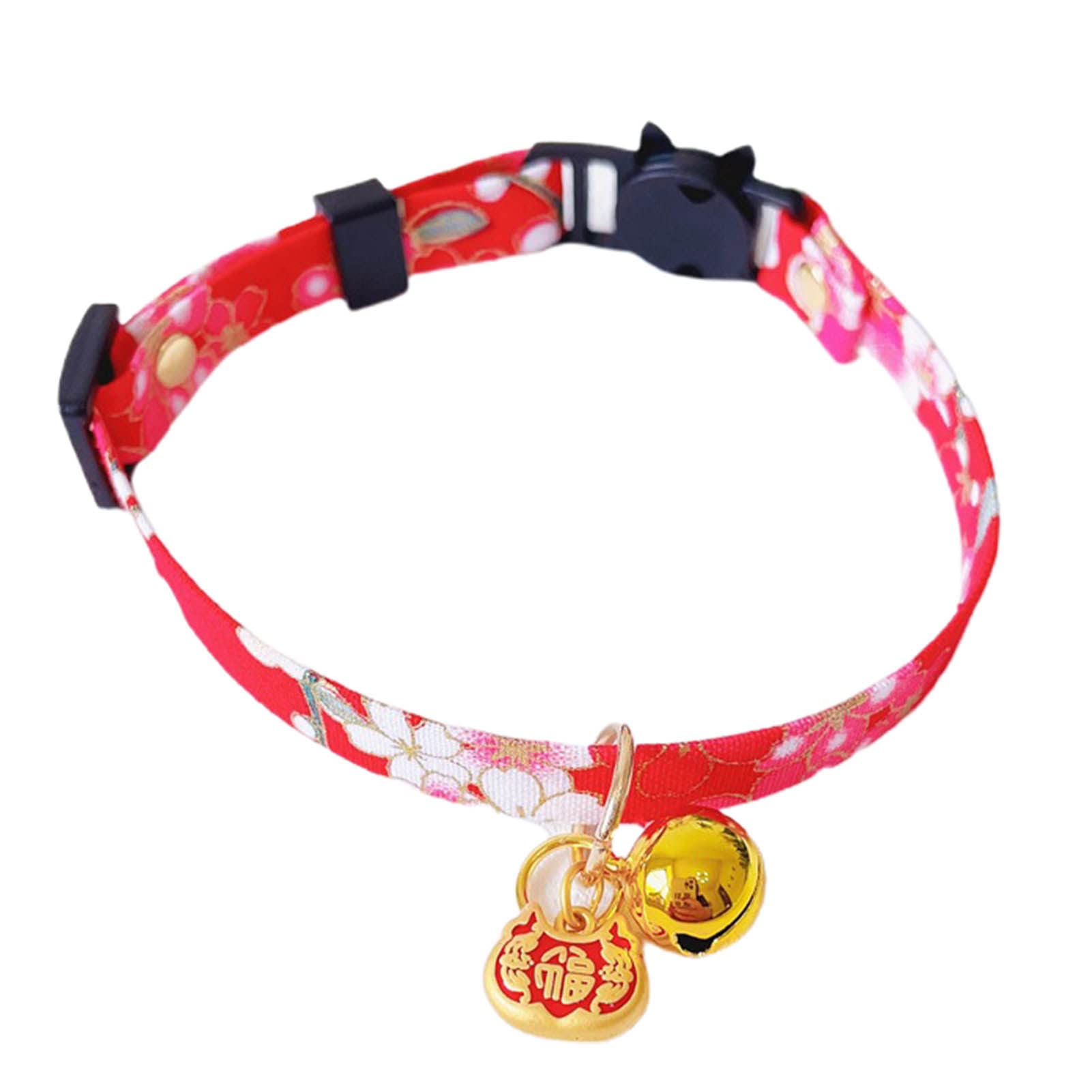 Festive Breakaway Cat Collar with Bell - Holiday Pet Accessories for Cats & Dogs