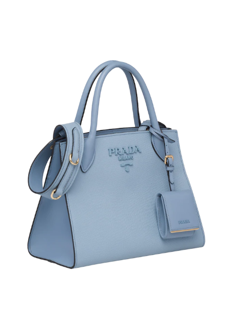 Prada Monochrome Saffiano Leather Handbag for Women - Light Blue Crossbody Bag | Perfect for Work, Travel & Everyday Use