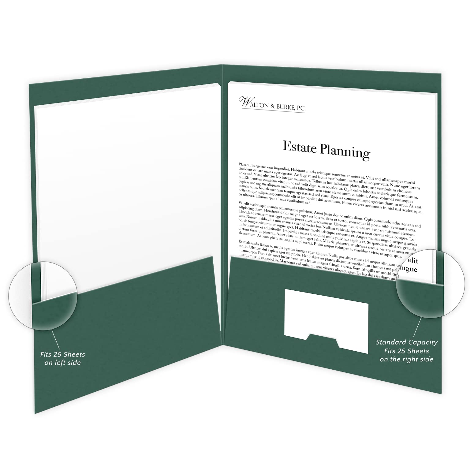 25-Pack Green Estate Planning Document Pocket Folders - 9