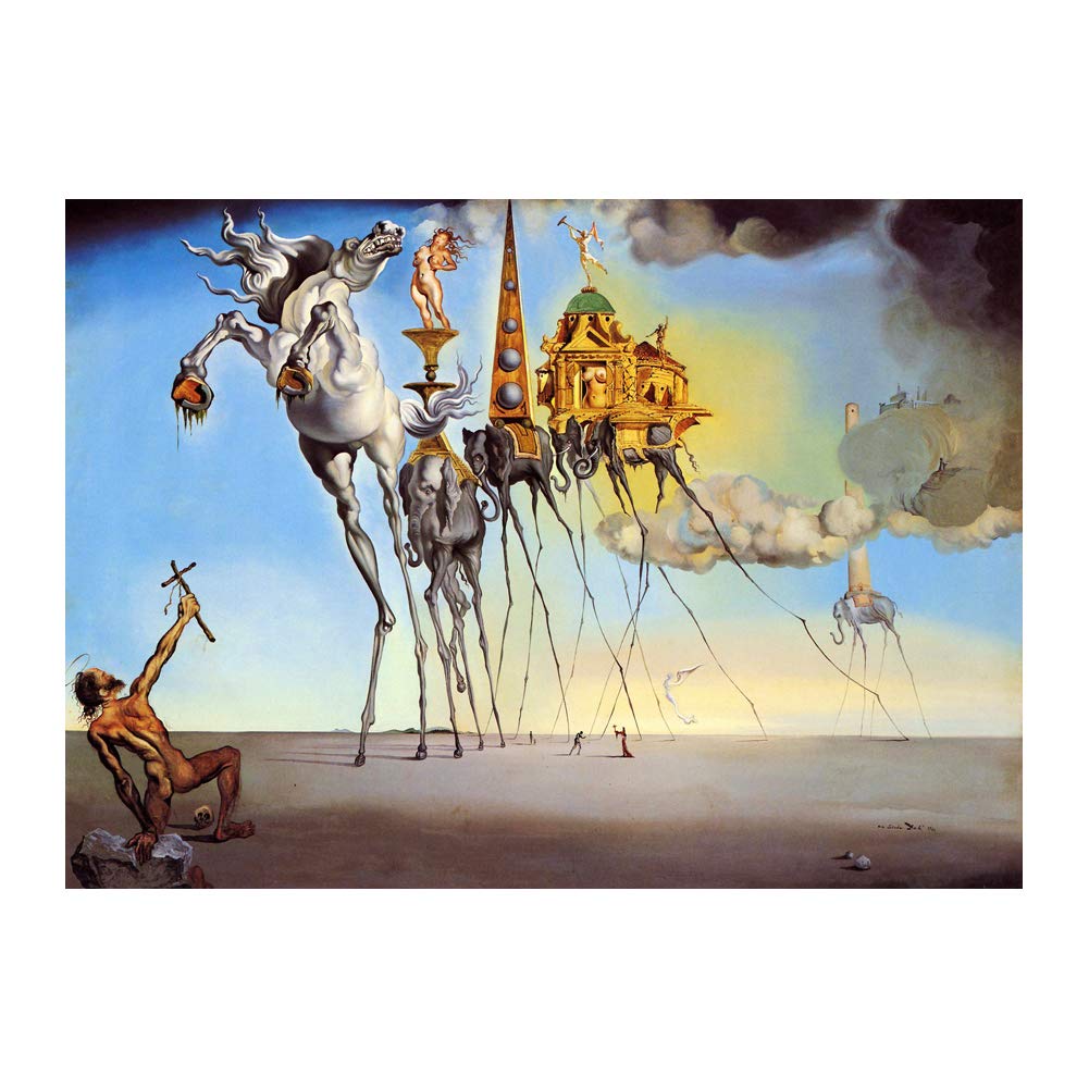 Salvador Dali The Temptation of Saint Anthony Wall Art Print - 24x36 Inches Unframed Poster, High Quality Photo Paper, Home & Office Decor - Perfect for Living Room, Bedroom or Gallery Display