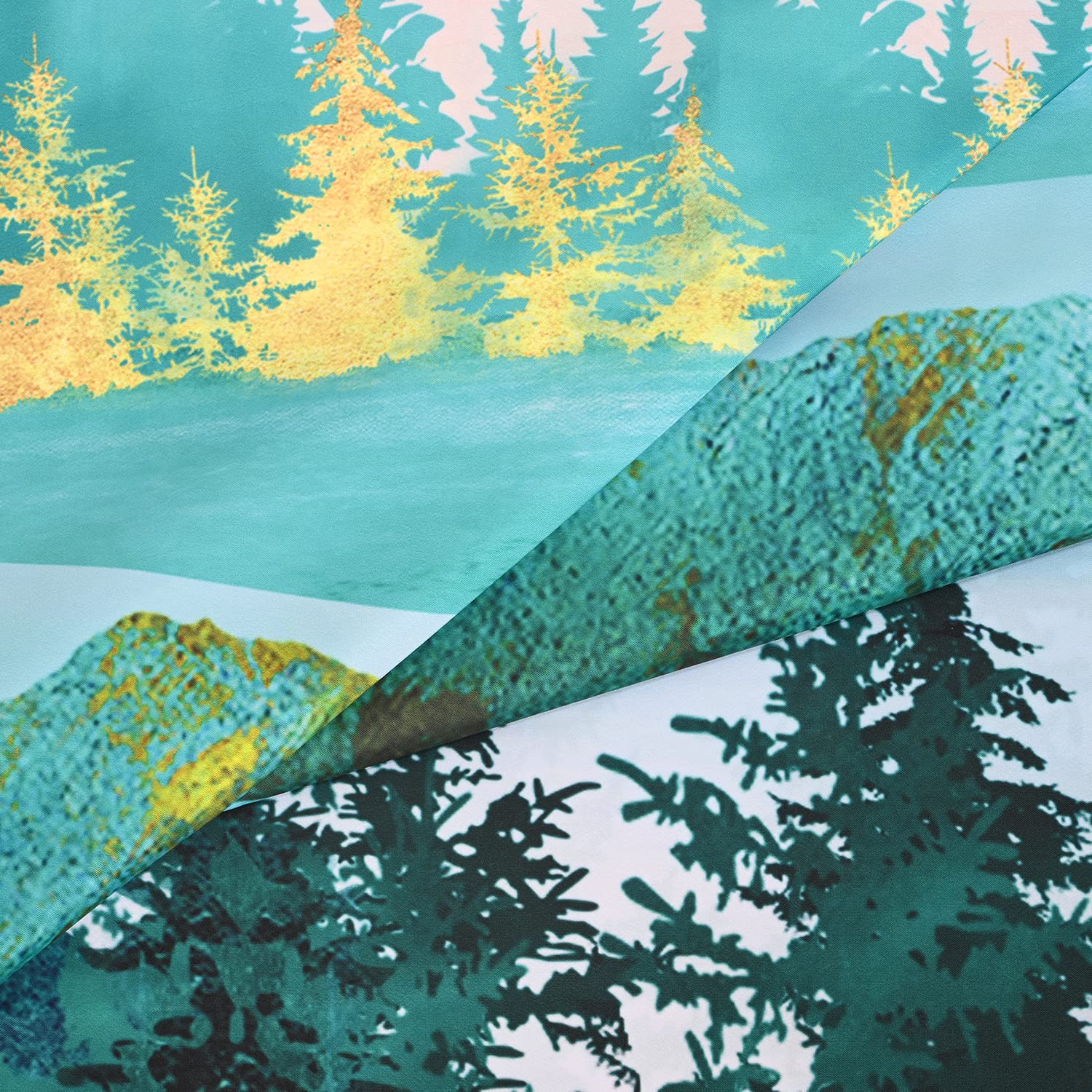 RosieLily Nature Inspired Shower Curtain - Mountain Forest Sun Moon Landscape Bathroom Decor, 72x72 Inches Waterproof Fabric - Perfect for Spa-Like Retreats & Cozy Bathroom Makeovers