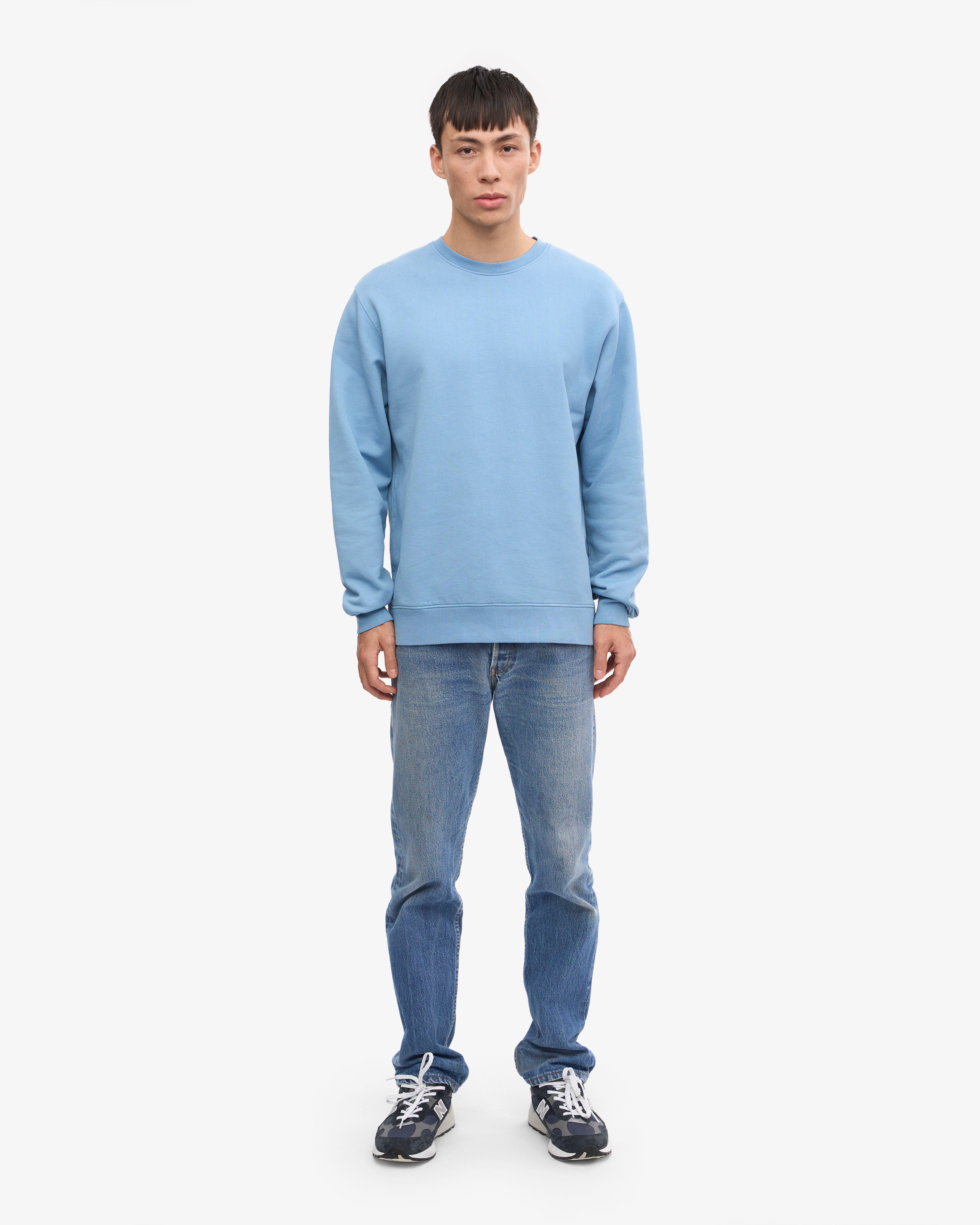 Classic Organic Cotton Crew Neck T-Shirt for Men & Women - Soft & Comfortable Seaside Blue - Perfect for Casual Wear, Beach Outings & Everyday Comfort