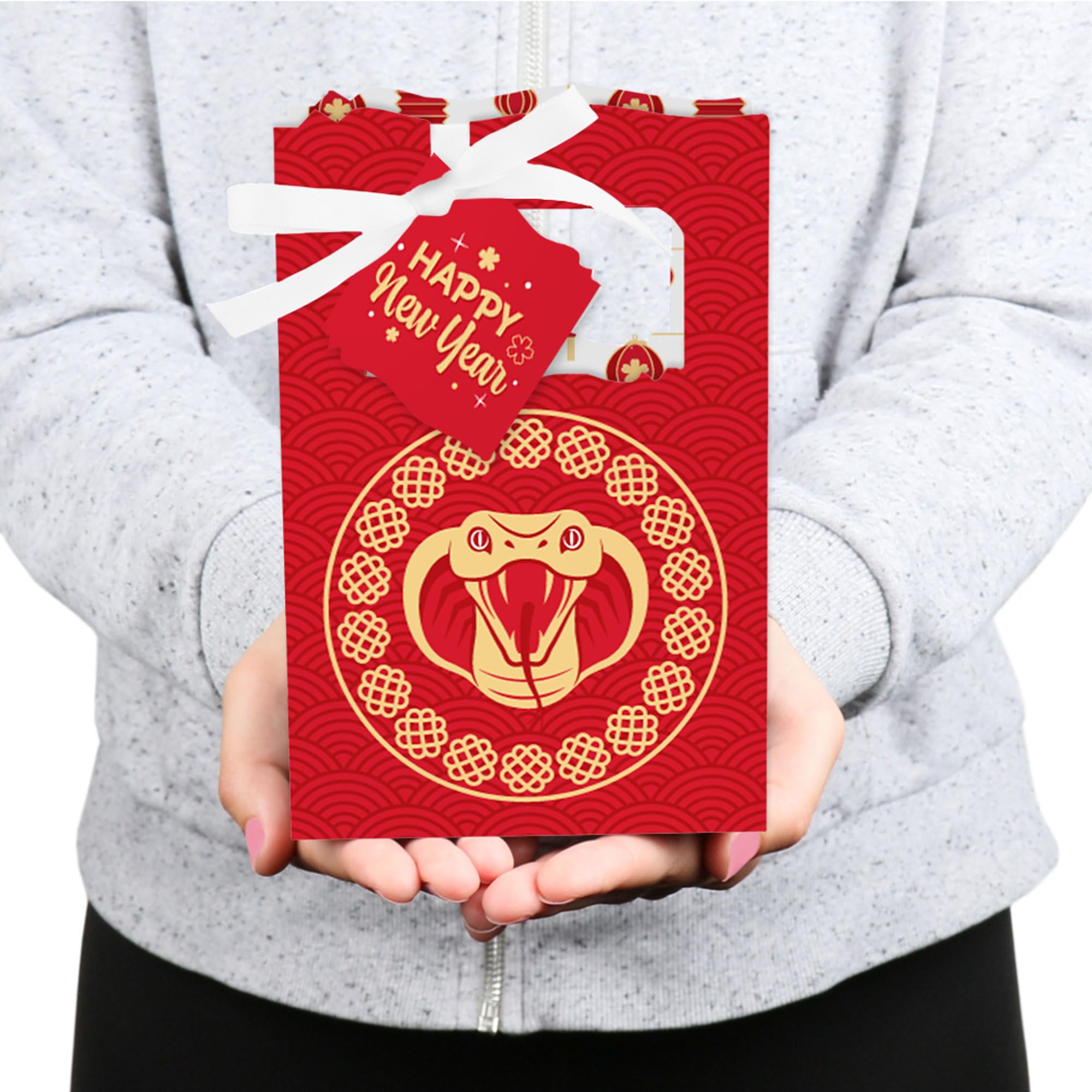 2025 Year of the Snake Chinese New Year Favor Boxes - Set of 12 Lunar New Year Party Supplies for Festive Celebrations, Home Decor & Gift Giving