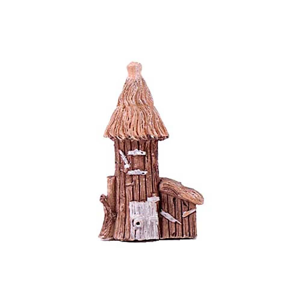 Fairy Garden House - Miniature Straw Top Wooden Resin Castle Cottage for DIY Mini Garden, Terrarium & Fairy Tale Landscape Decoration | Perfect for Home Decor, Tabletop Displays & Gift Ideas