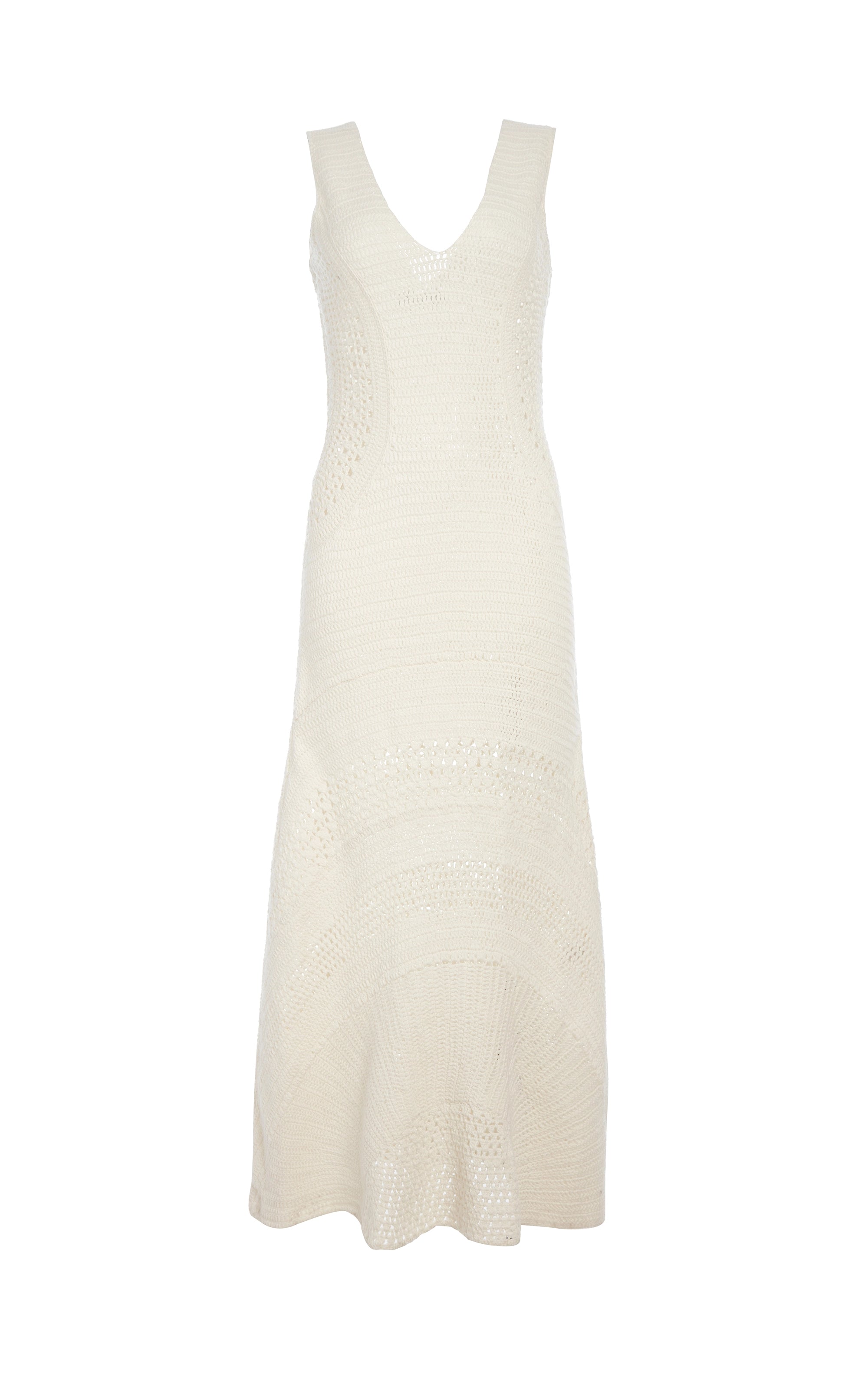Ocon Ivory Wool Cashmere Crochet Dress - Elegant & Cozy Knitwear for Women | Perfect for Fall, Winter & Holiday Parties