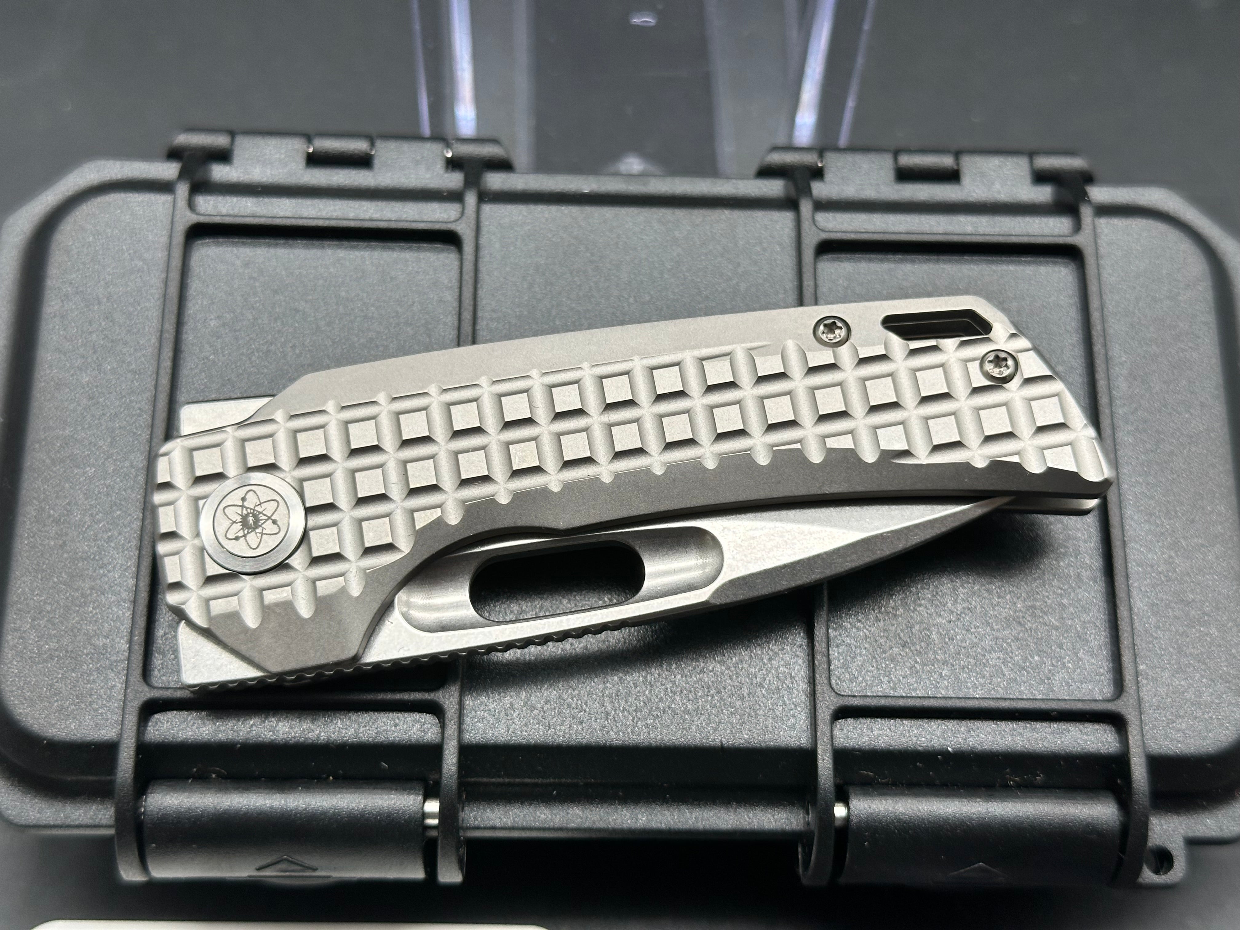 EMP EDC Nymble Folding Knife - Elmax Stonewash Blade & Titanium Frag Handle | Compact Everyday Carry Pocket Knife for Outdoor, Camping, Hiking and Survival
