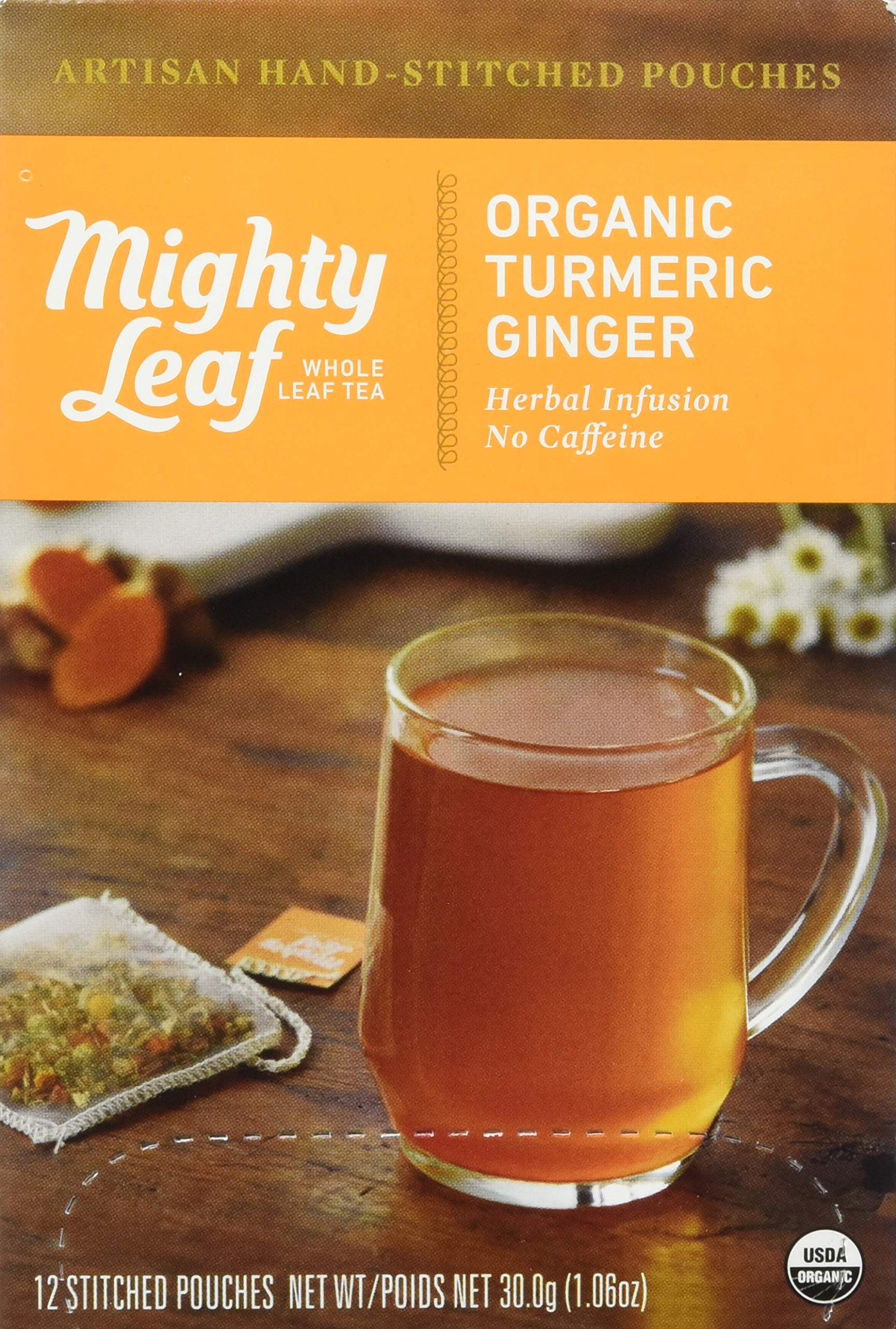 Organic Turmeric Ginger Tea Bags - MIGHTY LEAF Herbal Tea (12 Count) | Immune Support & Digestive Aid | Perfect for Morning Boost or Afternoon Relaxation