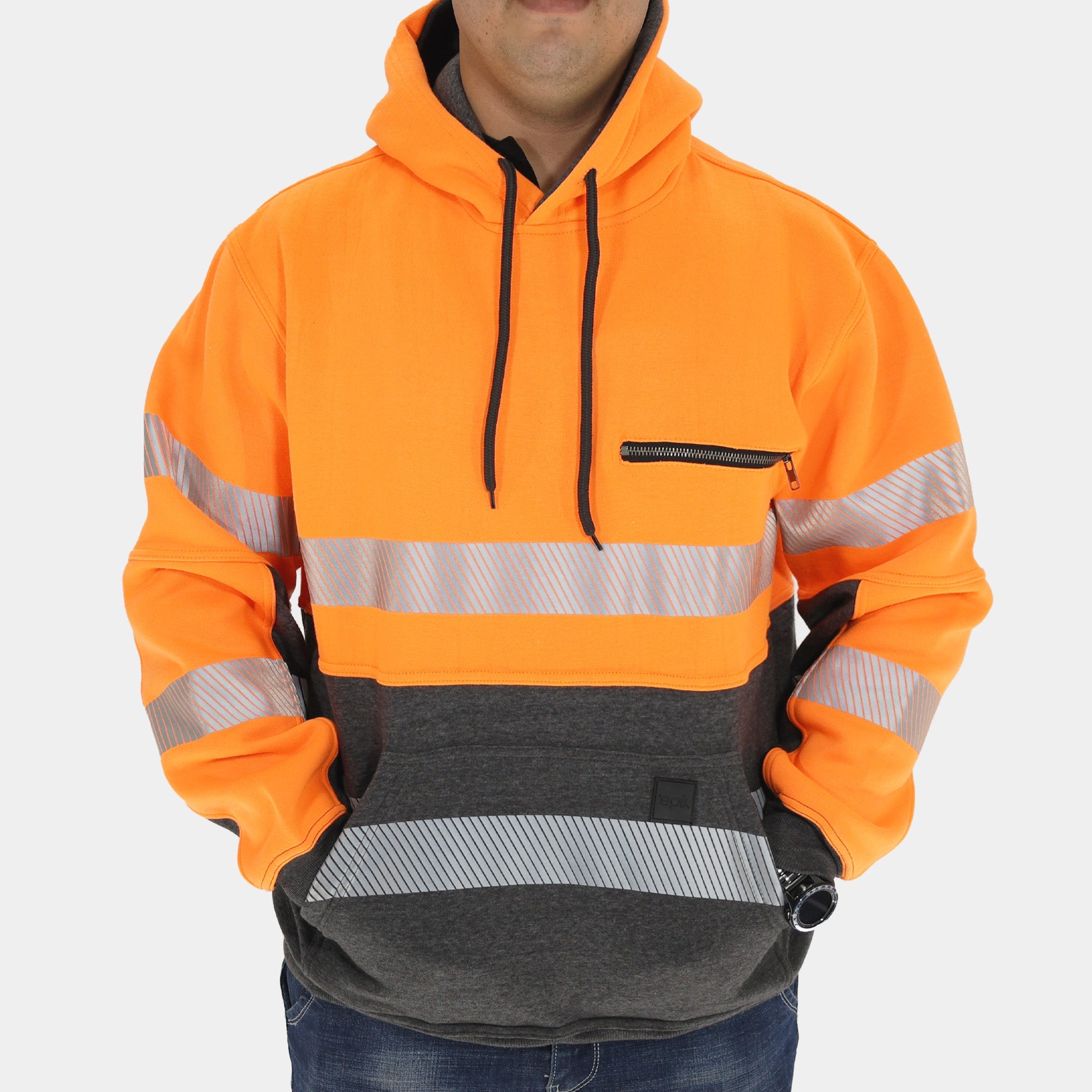 Peak 2.0 Hoodie for Men & Women - Orange Pullover Fleece Hooded Sweatshirt - Comfortable Casual Wear for Outdoor Activities, Gym & Street Style
