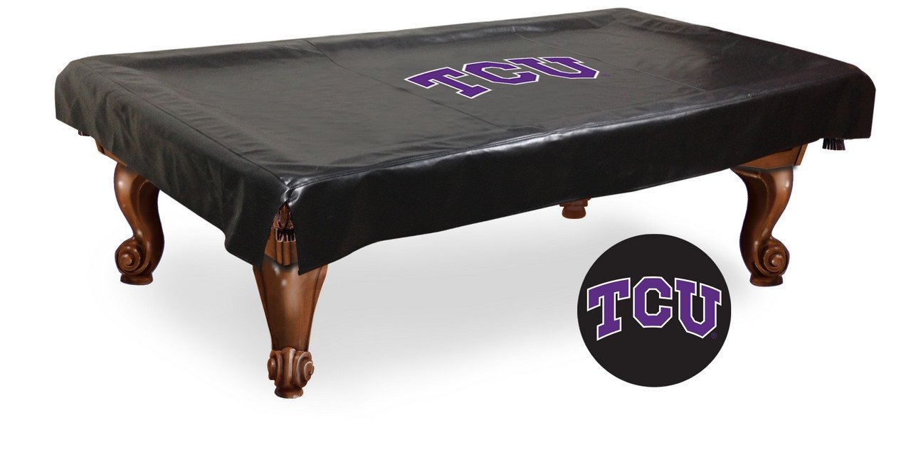 NCAA TCU Horned Frogs Billiard Table Cover - Officially Licensed Pool Table Cloth for Game Room Decor & College Sports Fans - Perfect for Game Nights, Man Cave, and Sports Themed Parties