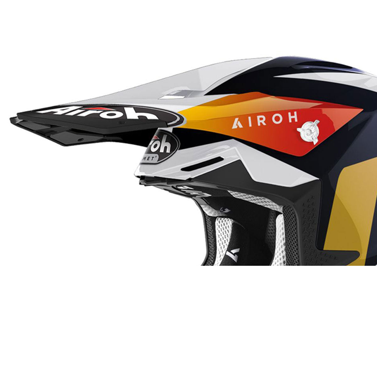 Airoh Peak For Twist 2.0 Lift Gloss White & Blue Motorcycle Helmet - Lightweight & Durable for Street Riding & Adventure Tours